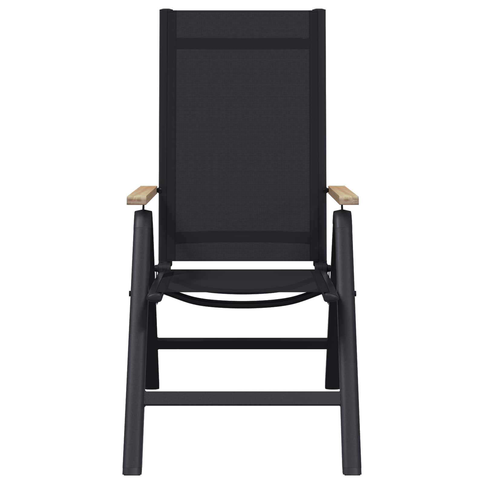 Sulankstomos sodo kėdės 2 pcs Juodas 58 x 73 x 111,5 cm
