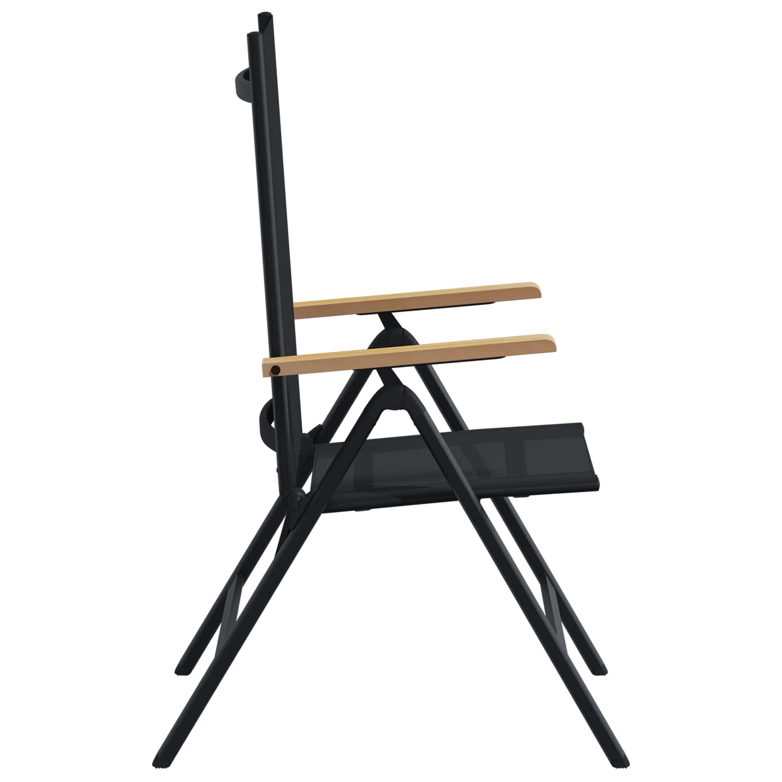 Sulankstomos sodo kėdės 2 pcs Juodas 58 x 73 x 111,5 cm