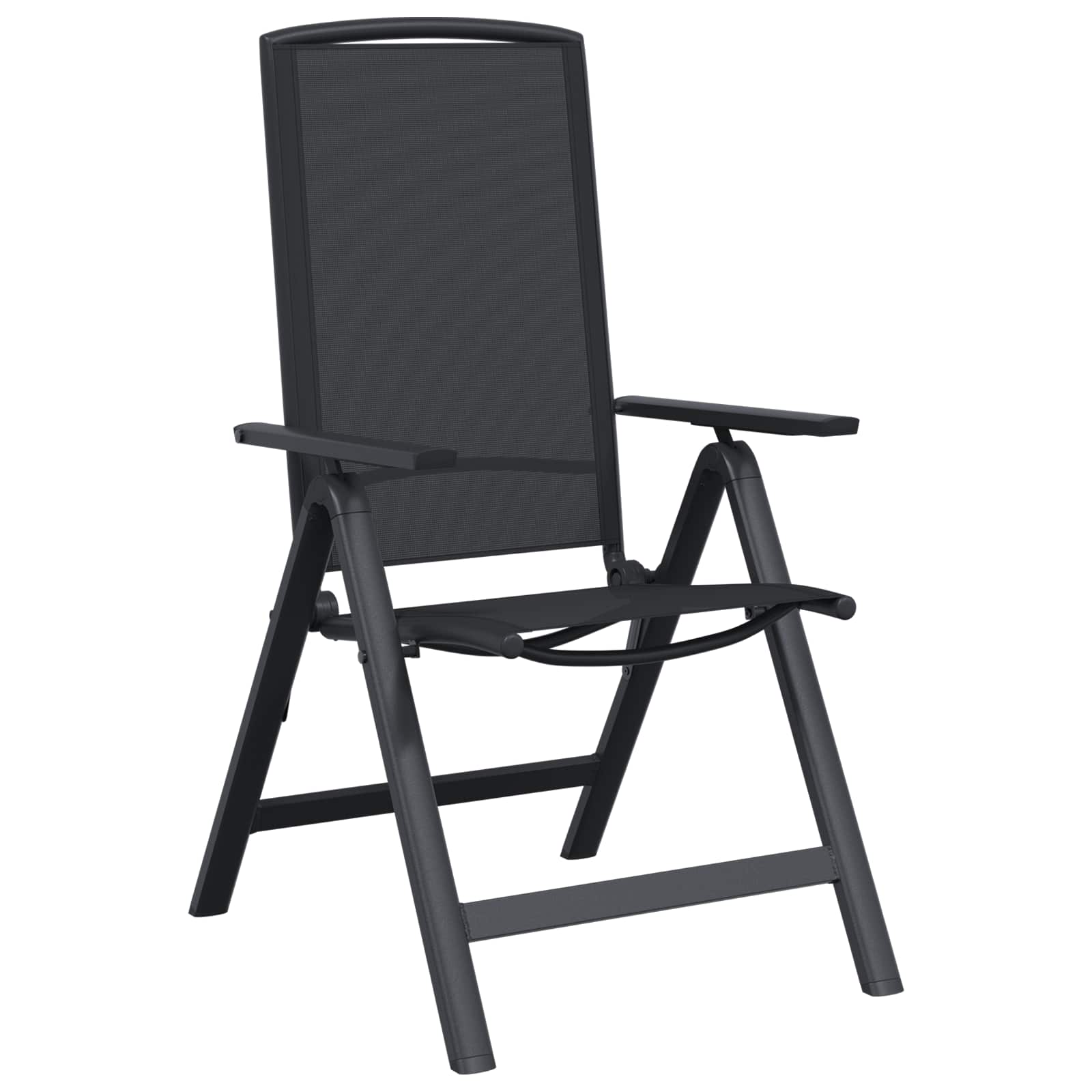 Sulankstomos sodo kėdės 2 pcs Juoda 58 x 71 x 112 cm