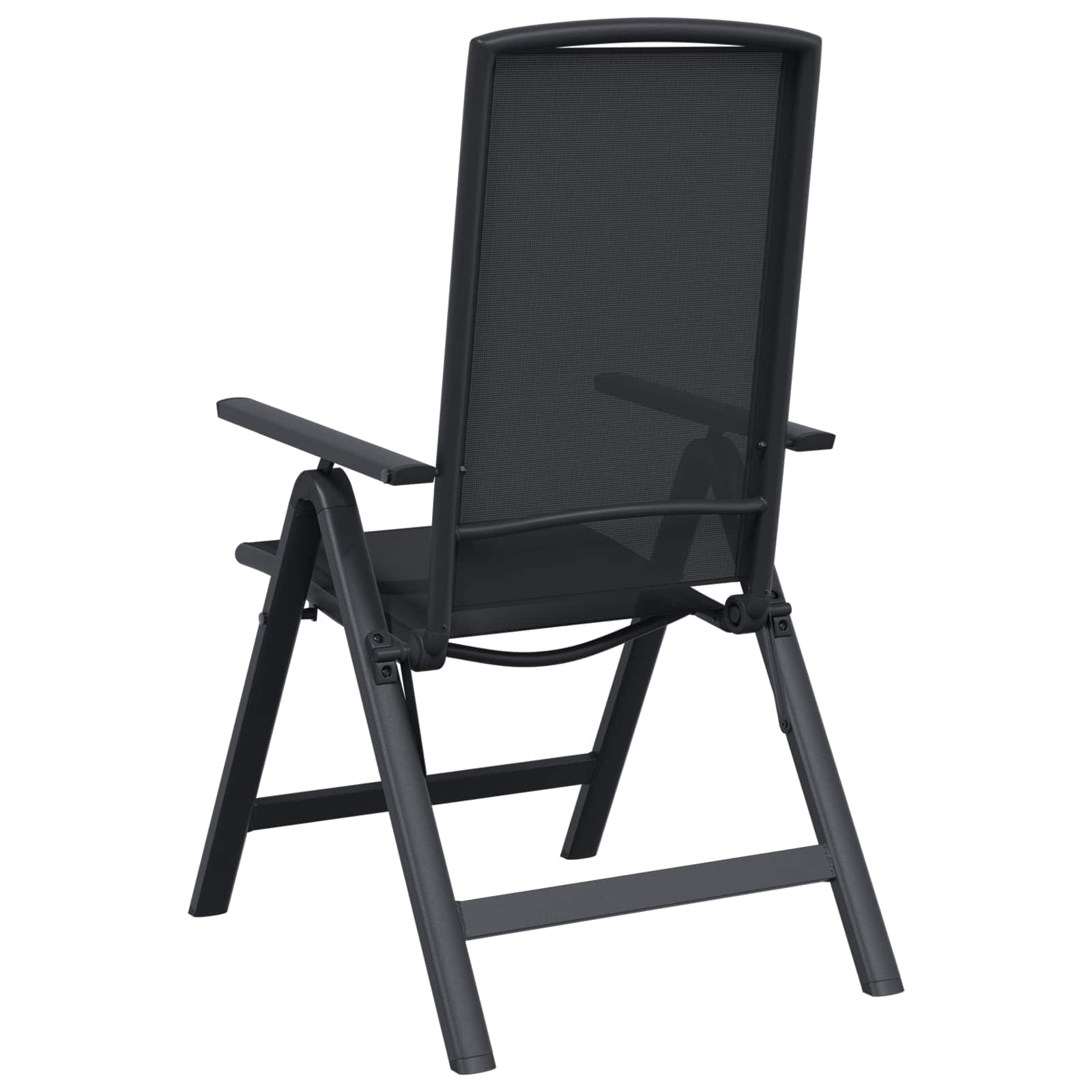 Sulankstomos sodo kėdės 2 pcs Juoda 58 x 71 x 112 cm