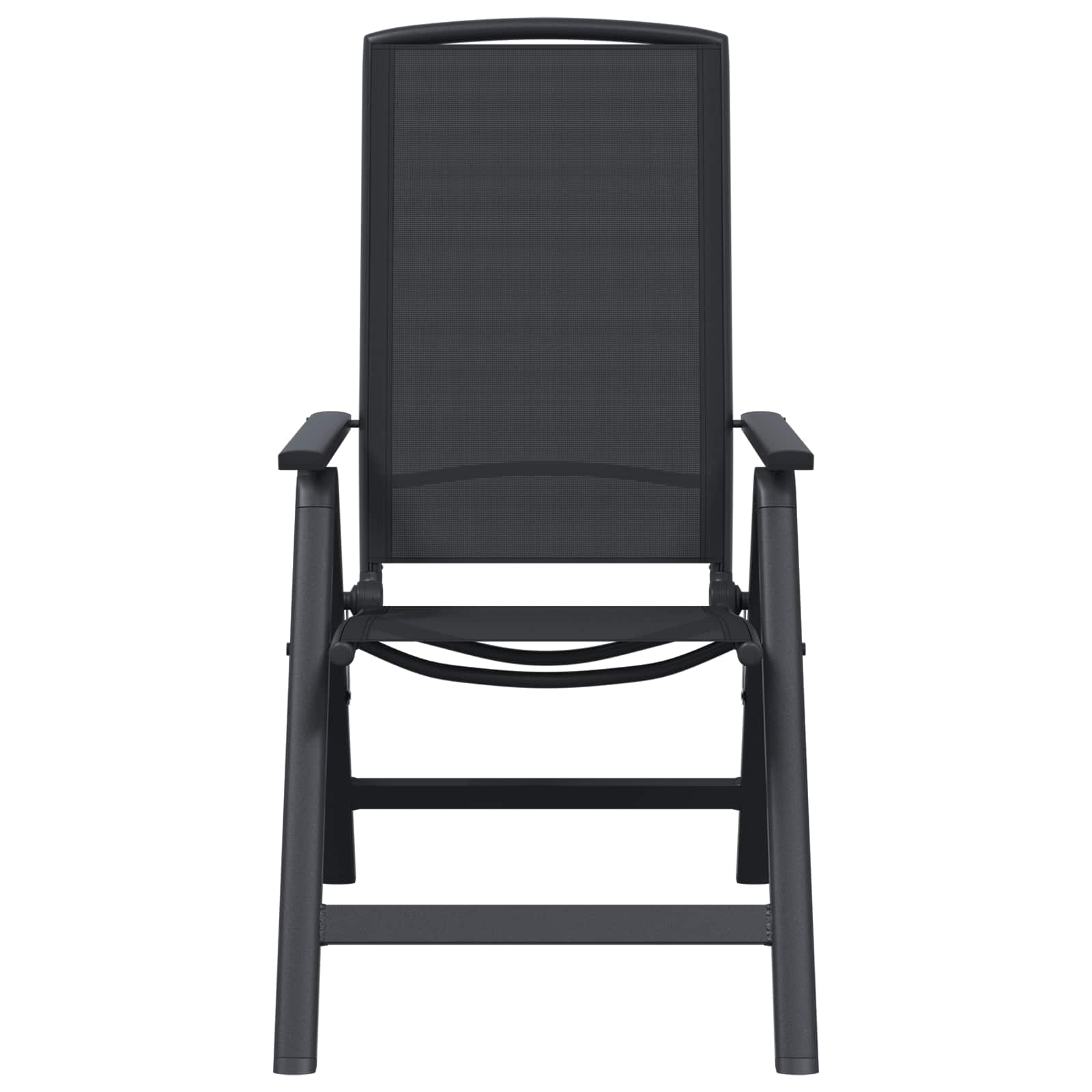 Sulankstomos sodo kėdės 2 pcs Juoda 58 x 71 x 112 cm