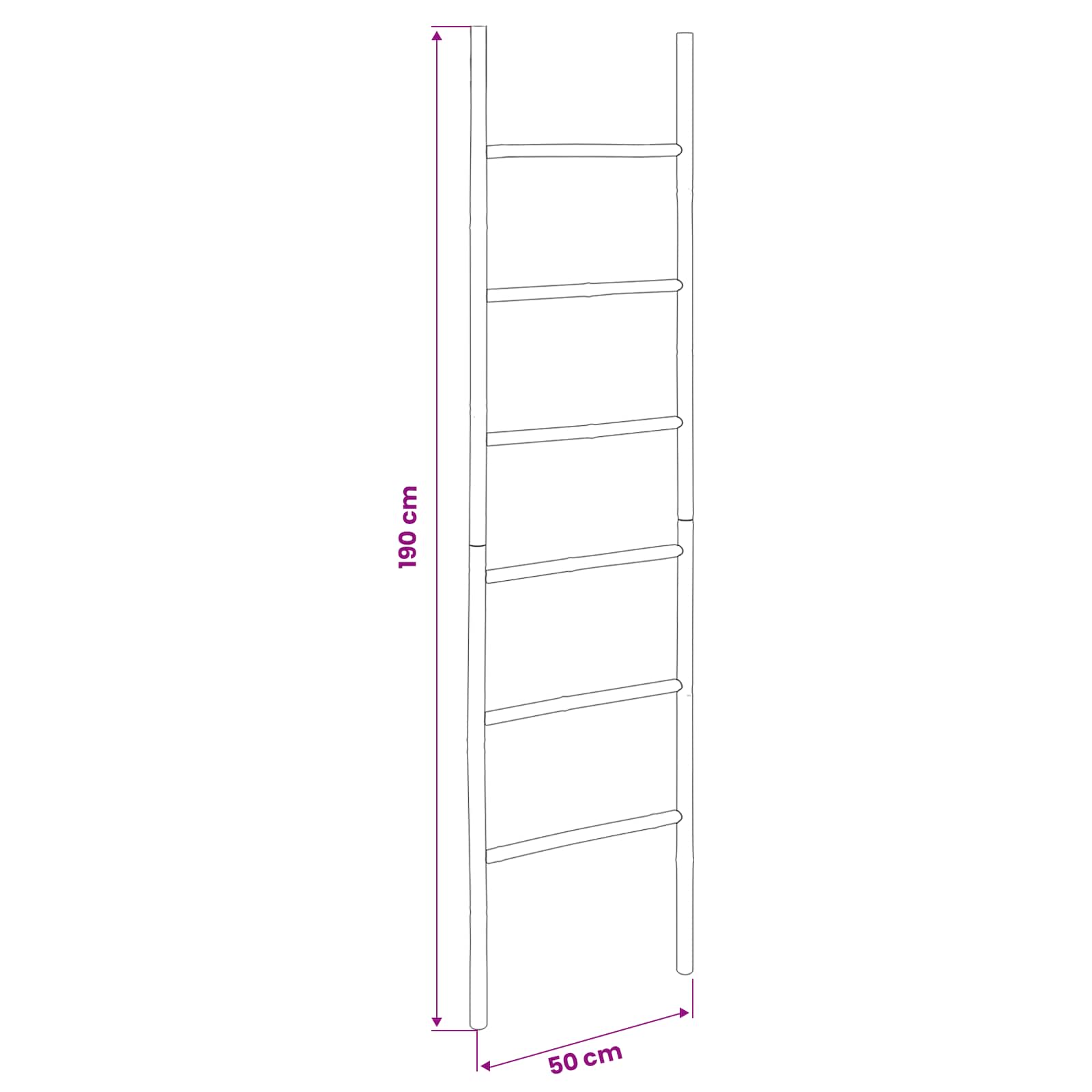 Antklodžių Lenta Juoda 50 x 190 cm Bambukas