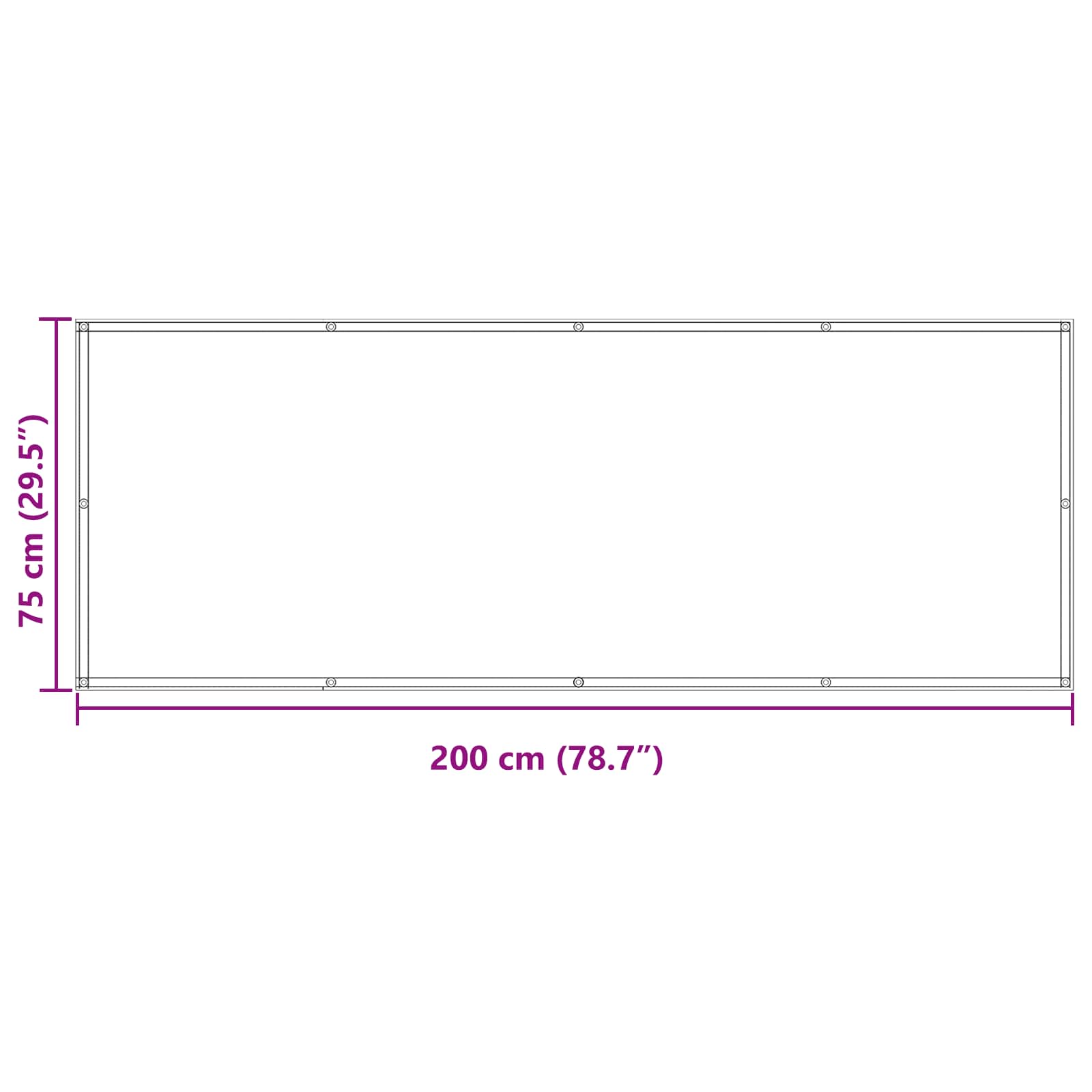 Balkona aizsegs Antracīta 75 x 200 cm PU pārklāts Oksfordas audums alumīnijs