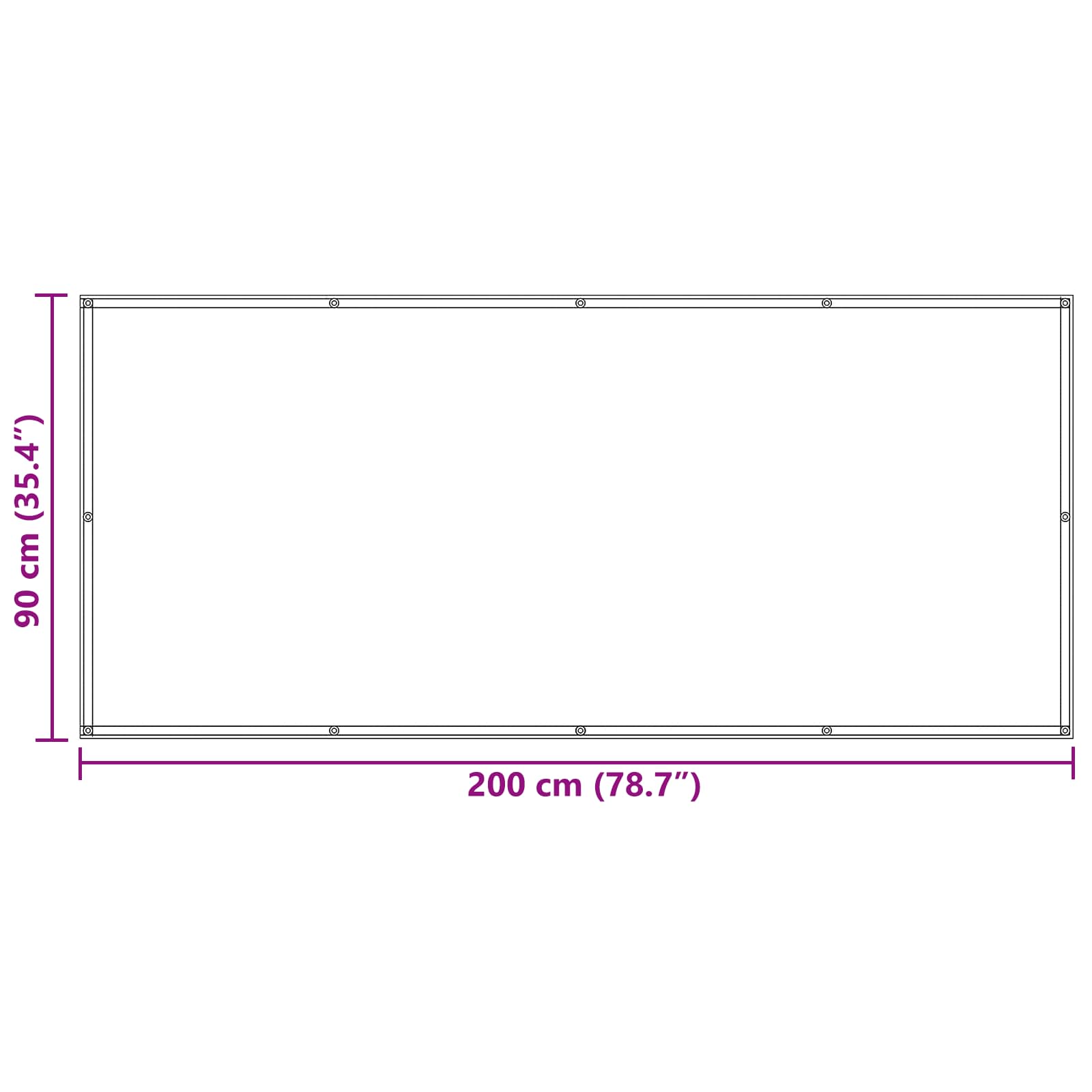 Balkono Ekranas 90 x 200 cm PU dengtas oksfordas alu