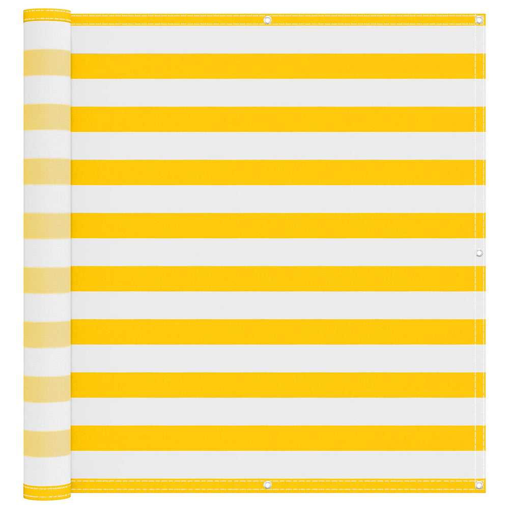Balkono Ekranas Geltona ir balta 110 x 300 cm Oksfordo audinys