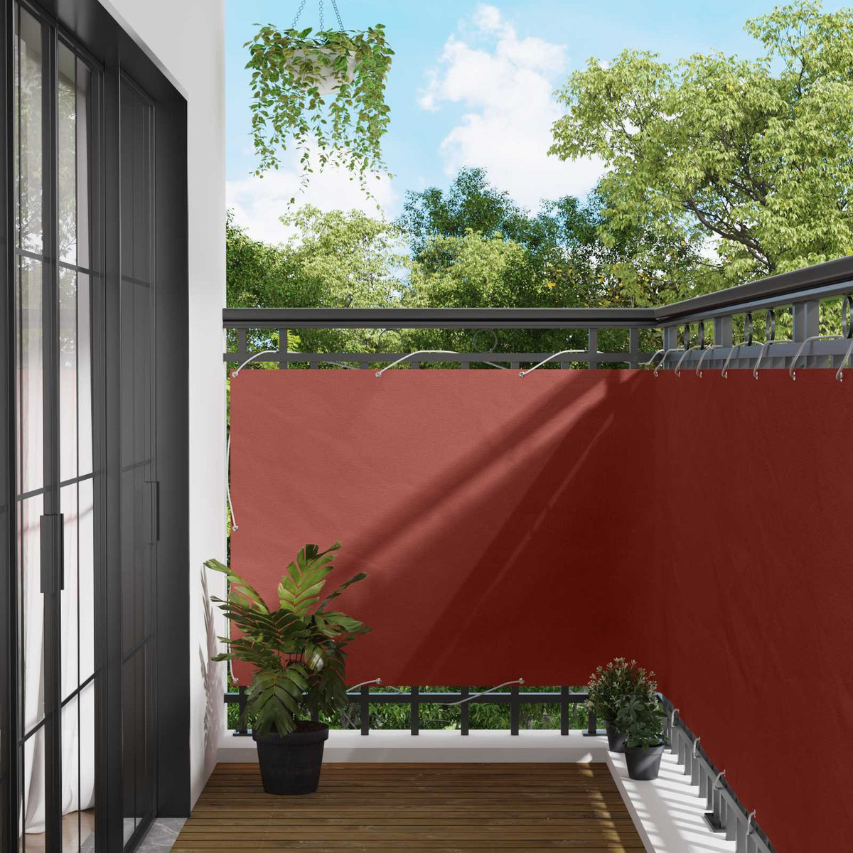 Balkono Ekranas 110 x 400 cm Oksfordo audinys Stačiakampio