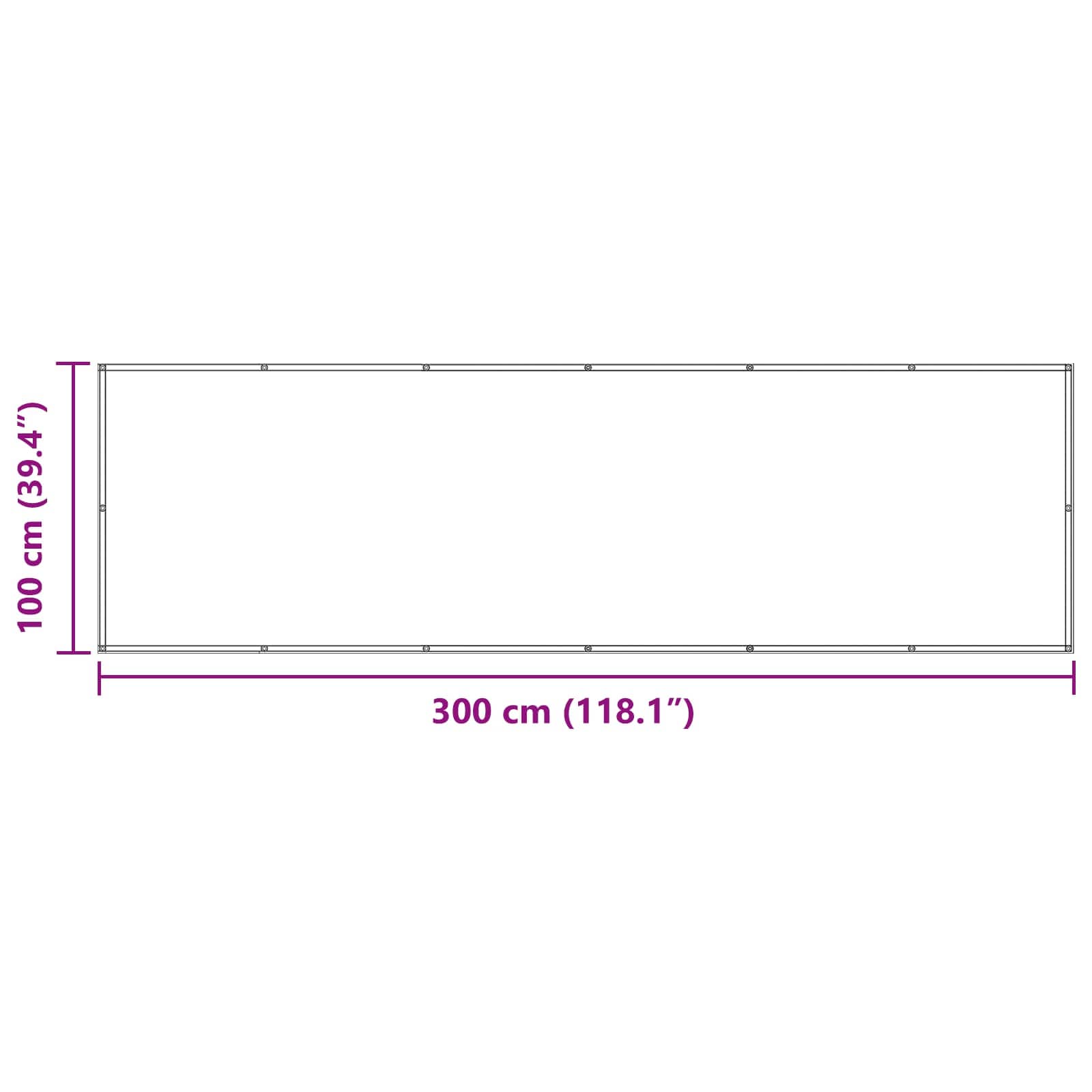 Balkono Ekranas 100 x 300 cm Oksfordo audinys Stačiakampio
