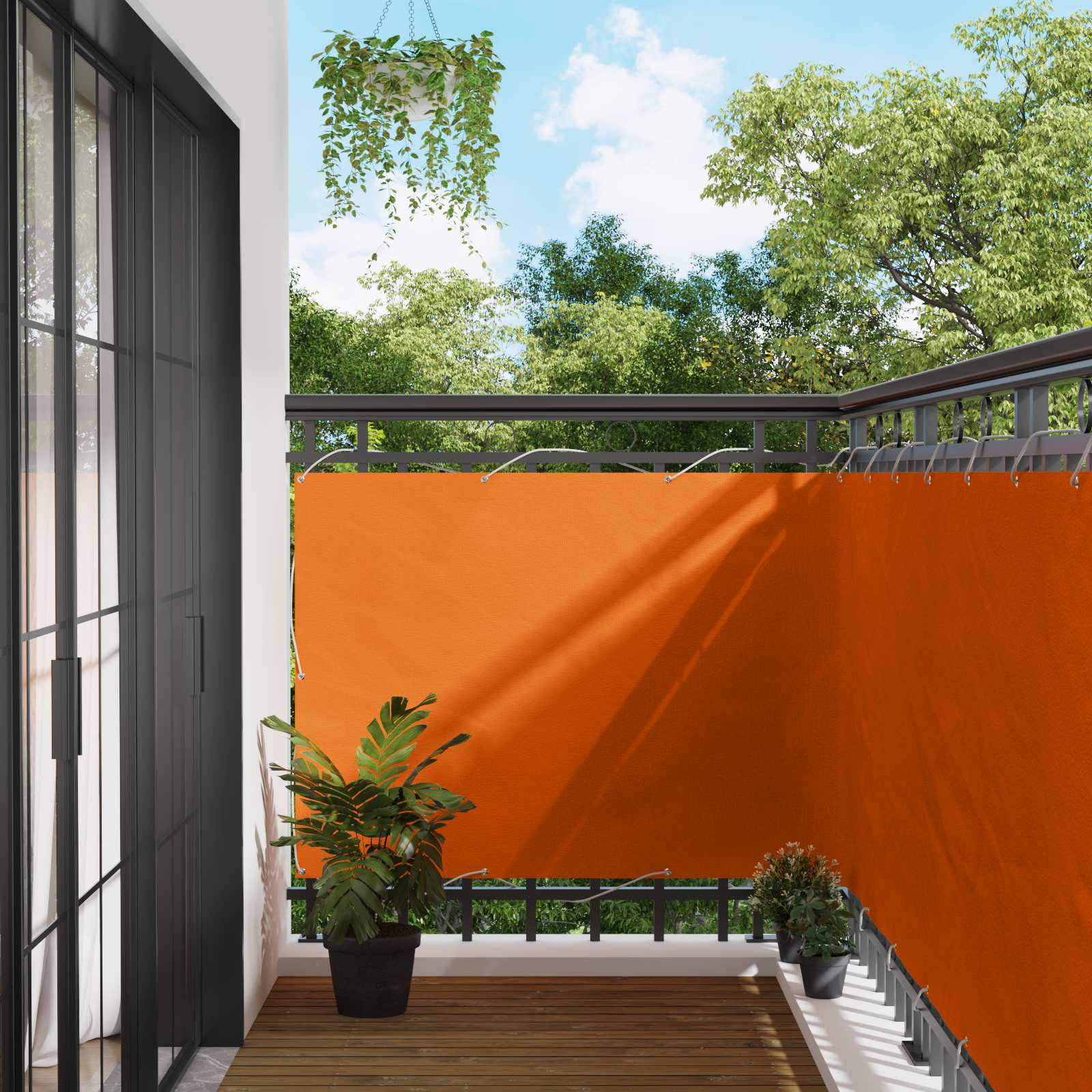 Balkono Ekranas Oranžinė 110 x 300 cm Oksfordo audinys