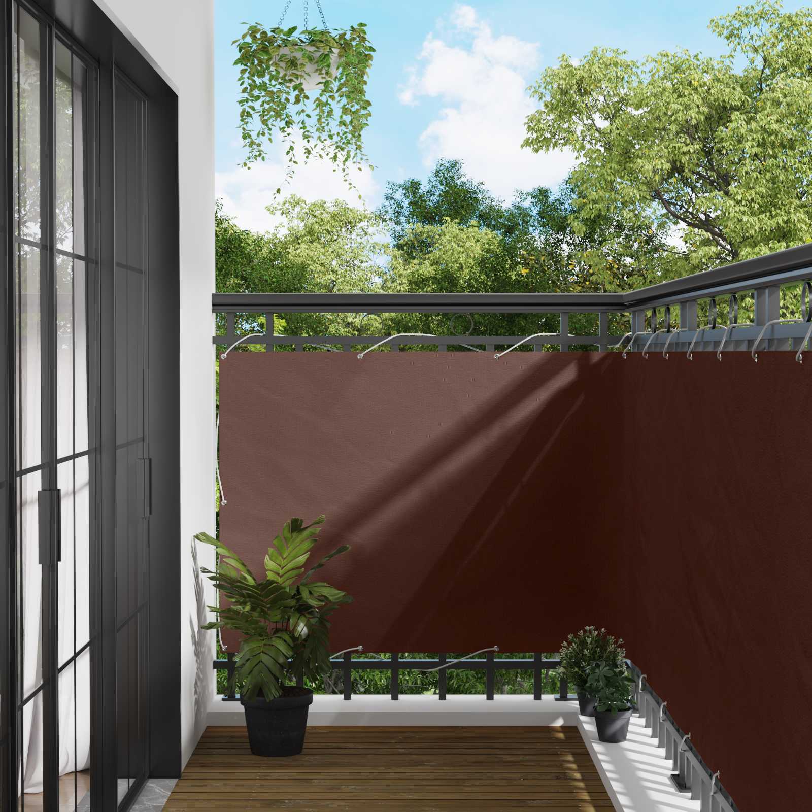 Balkono Ekranas Ruda 110 x 300 cm Oksfordo audinys