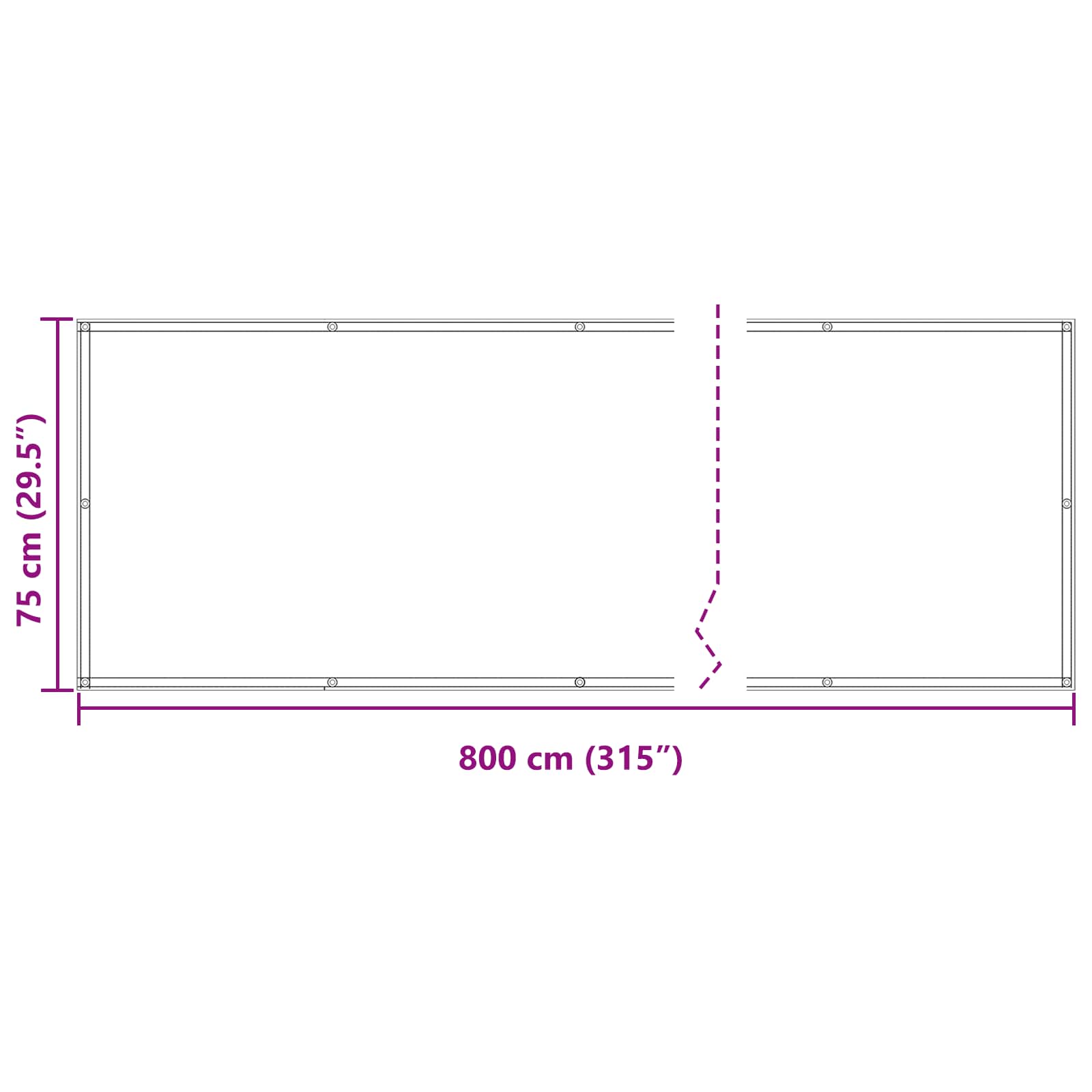 Balcony Screen Cherry 75 x 800 cm PU-coated oxford alu