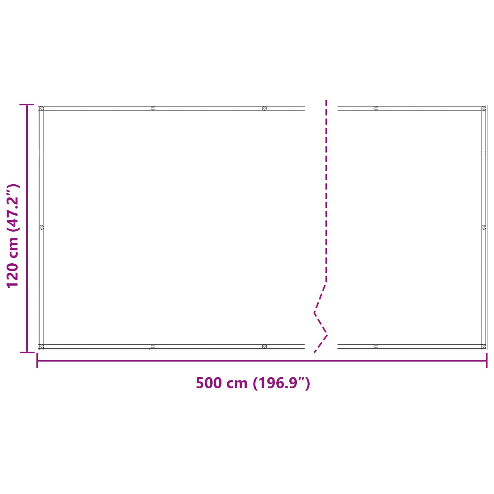 Balkona ekrāns ķiršu krāsā 120 x 500 cm, ar PU pārklājumu, oksforda audums, alumīnijs