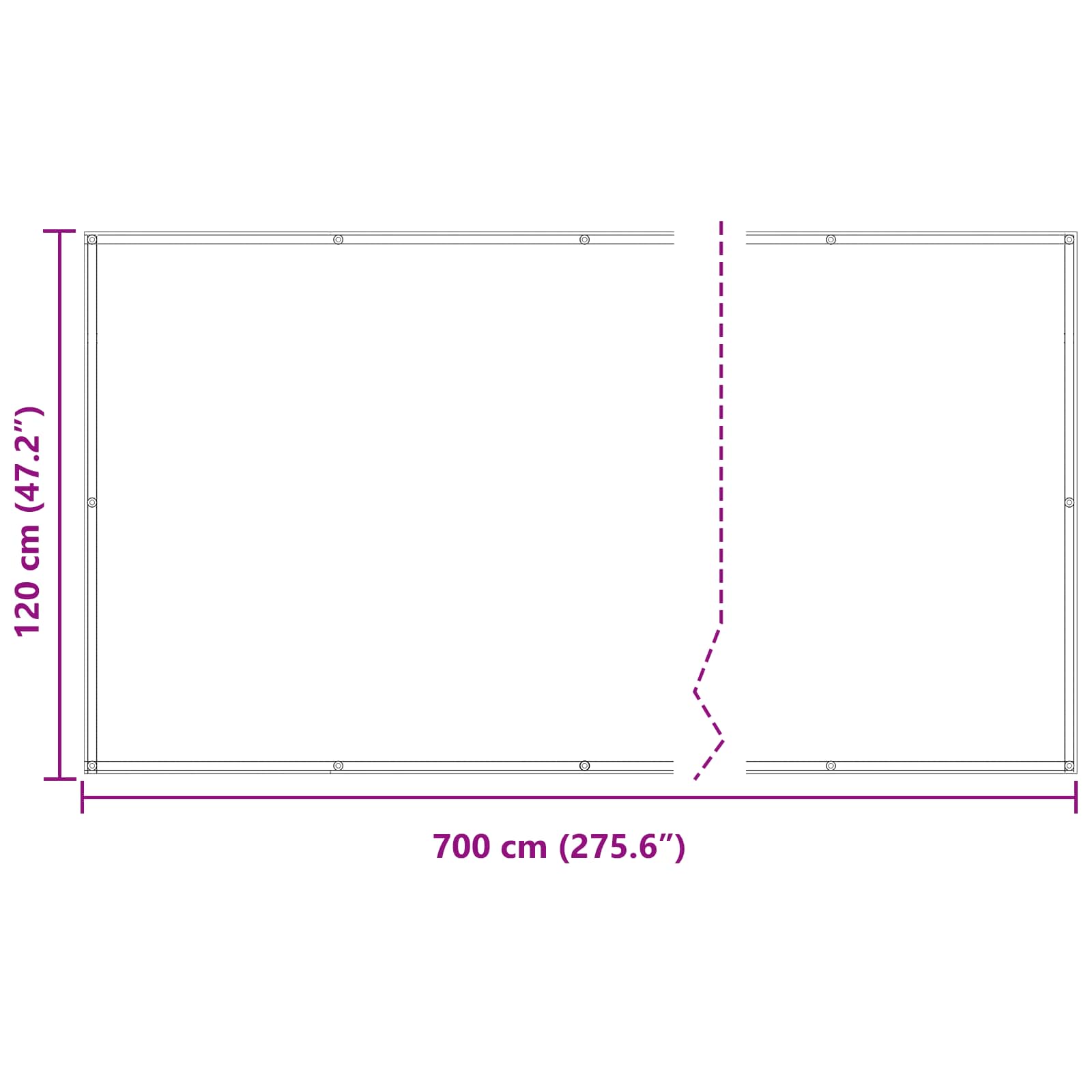 Balkono Ekranas Vyšninė 120 x 700 cm PU dengtas oksfordas alu