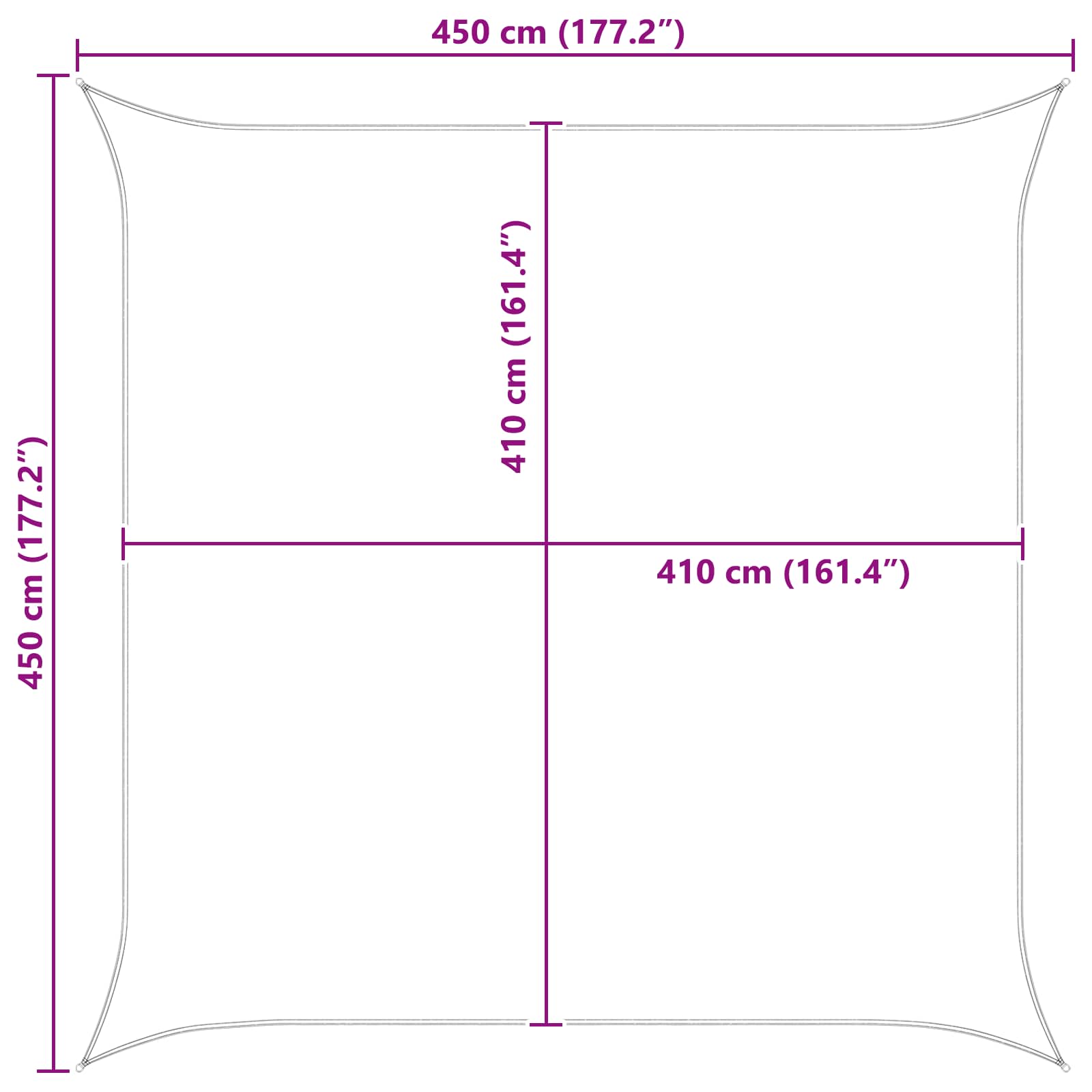 Saulės burė Oranžinė ir ruda 4,5 x 4,5 m