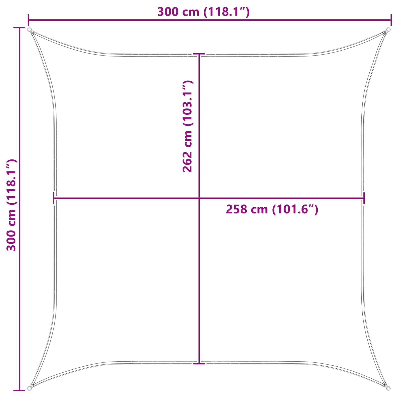 Saulės burė Geltona ir balta 3 x 3 m 100% poliesteris Oksfordas