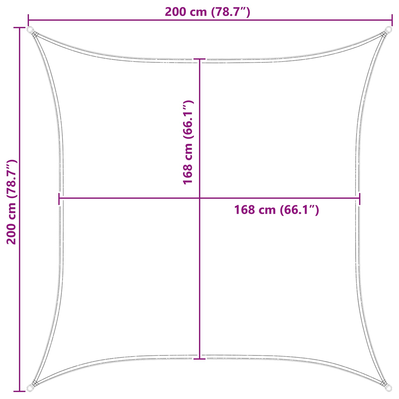 Saules bura, zila un balta, 2 x 2 m, 100% poliesters, Oksfordas audums