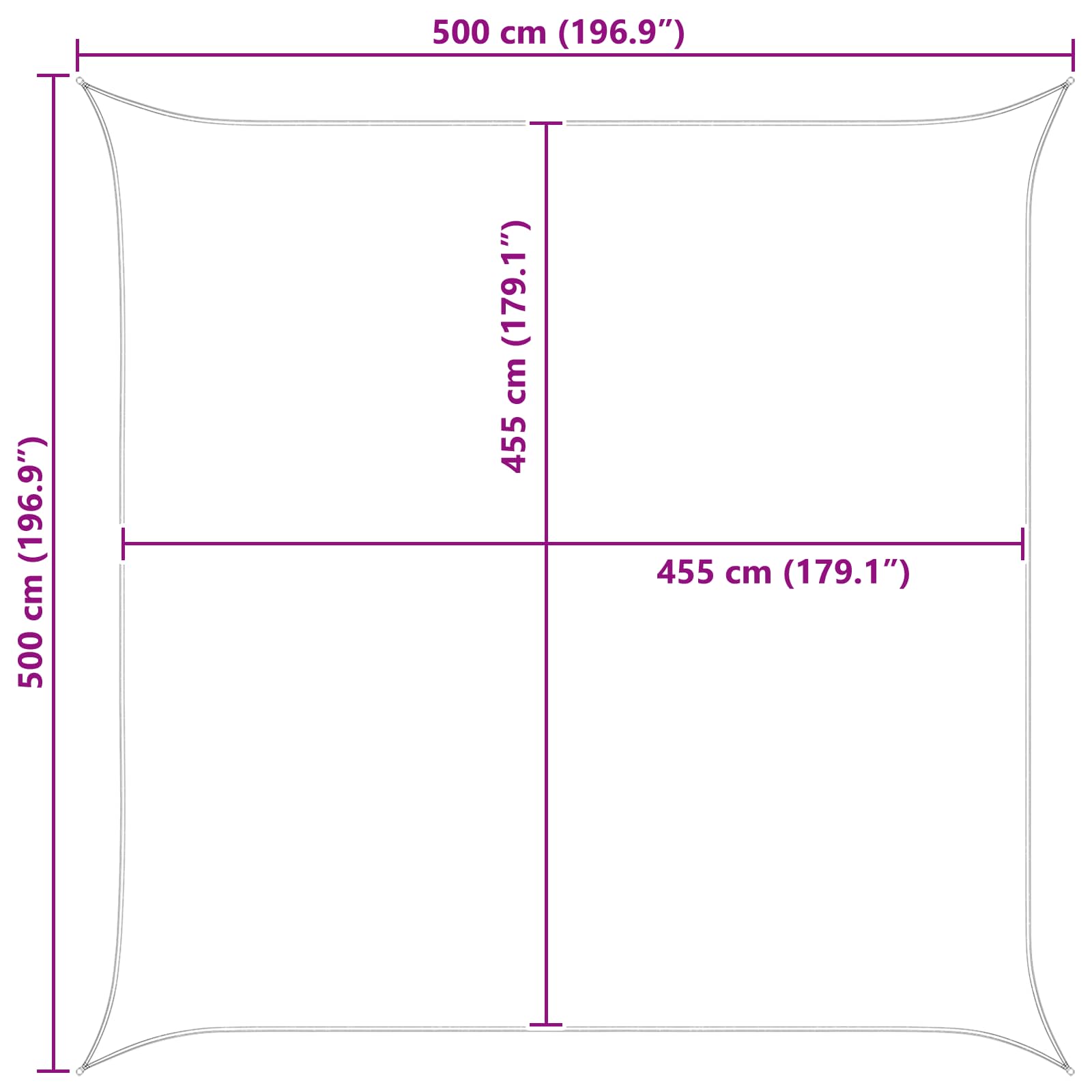 Saulės burė Mėlyna ir balta 5 x 5 m 100% poliesteris Oksfordas