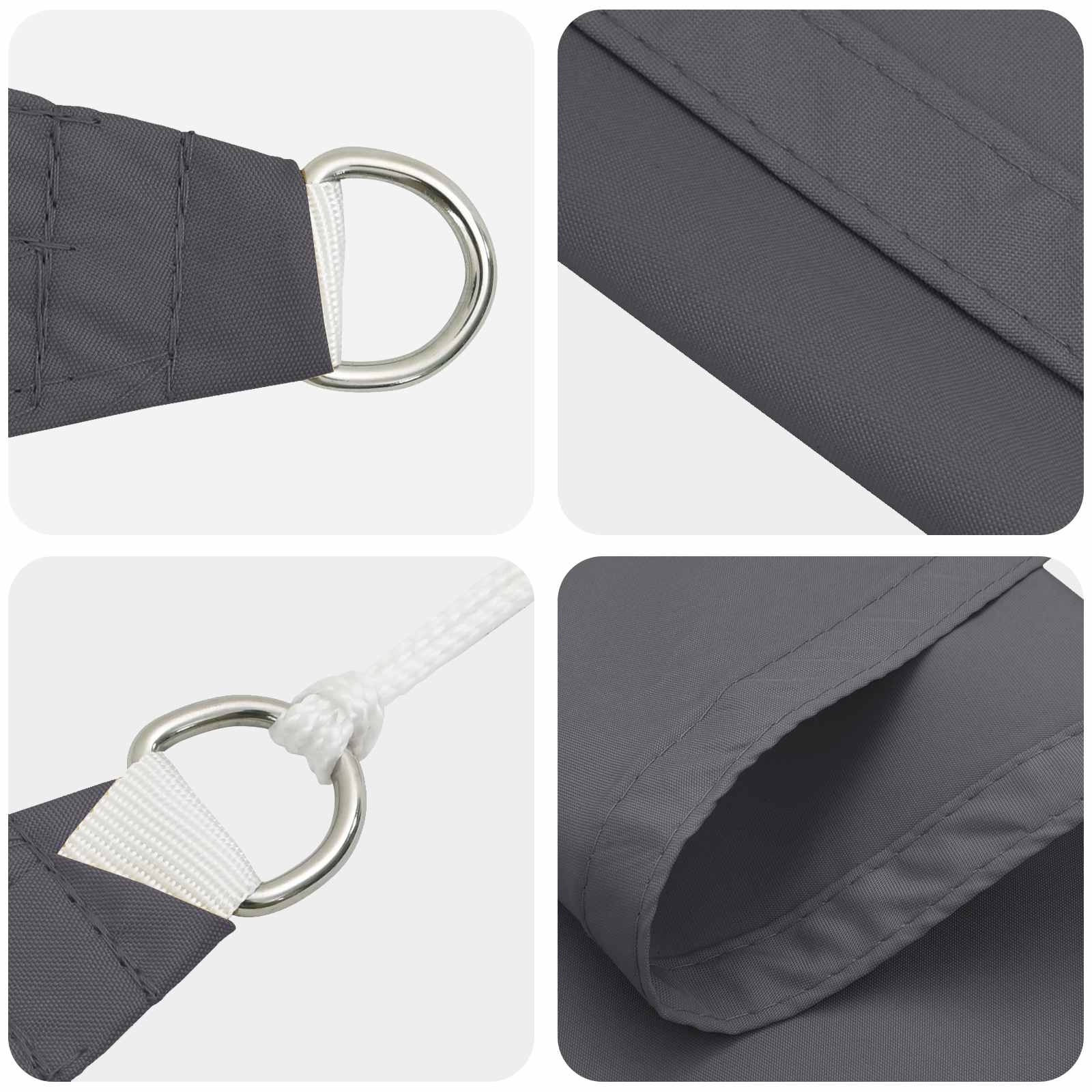 Saulės burė Antracito 6 x 2,5 m 100% poliesteris Oksfordas