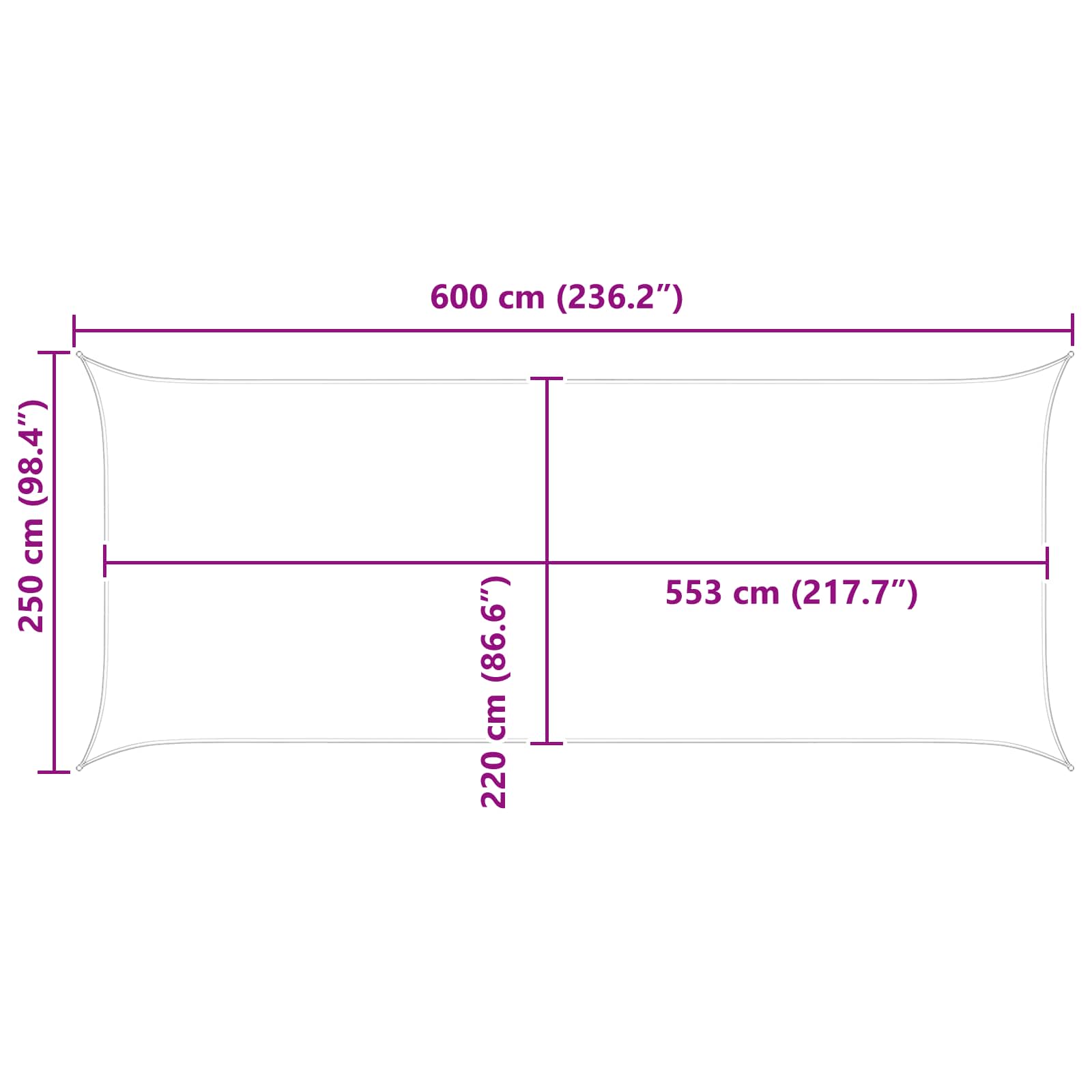 Saulės burė Oranžinė 6 x 2,5 m 100% poliesteris Oksfordas
