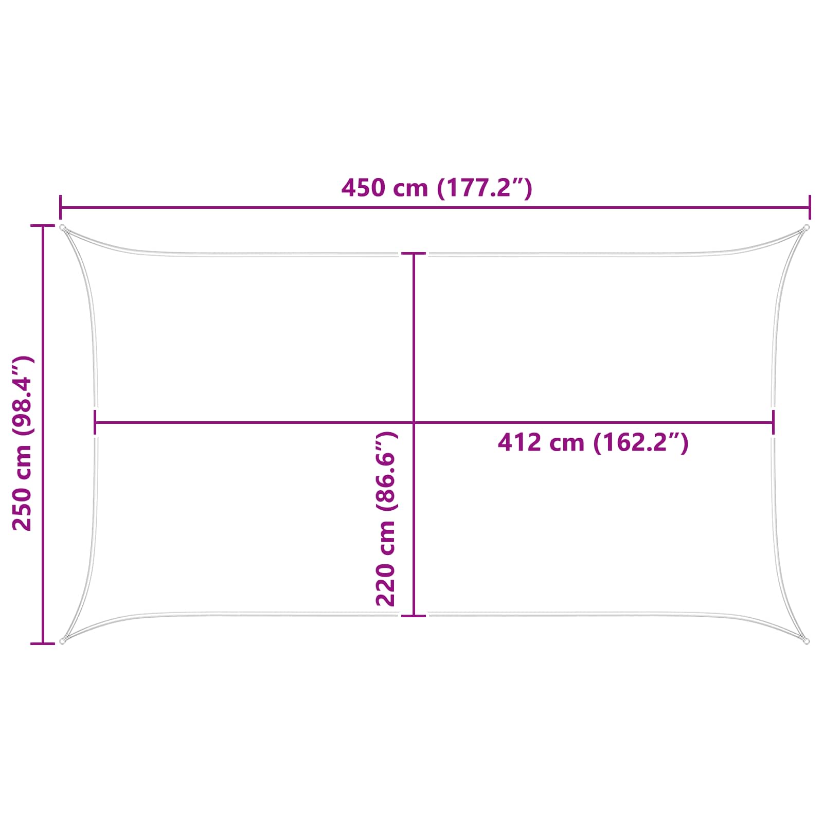 Saulės burė Oranžinė ir ruda 4,5 x 2,5 m