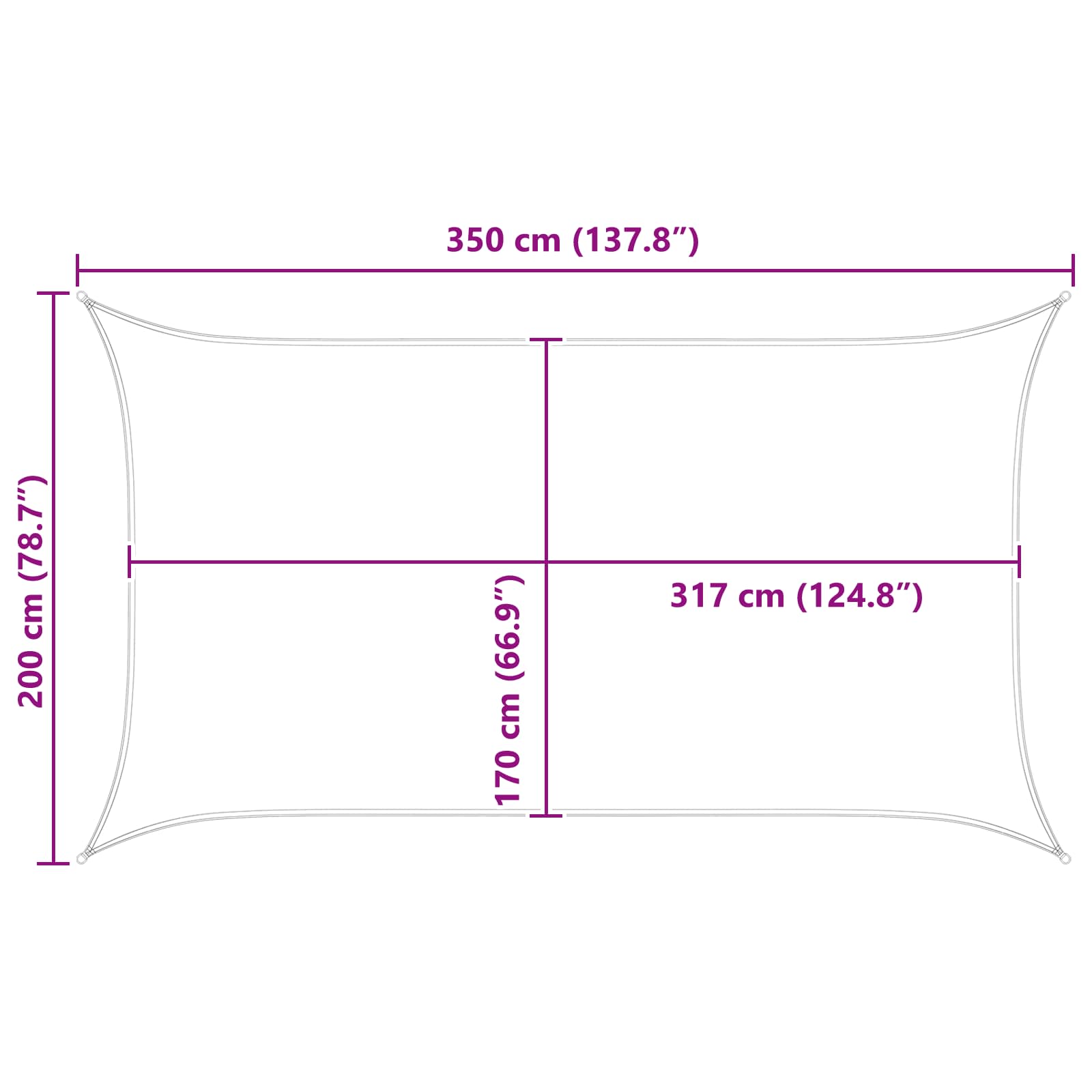 Saulės burė Geltona ir balta 3,5 x 2 m