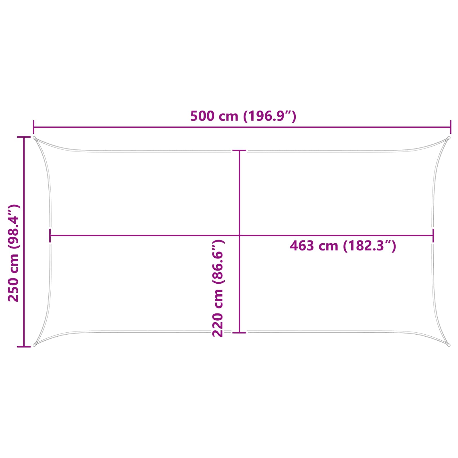 Saulės burė Mėlyna ir balta 5 x 2,5 m