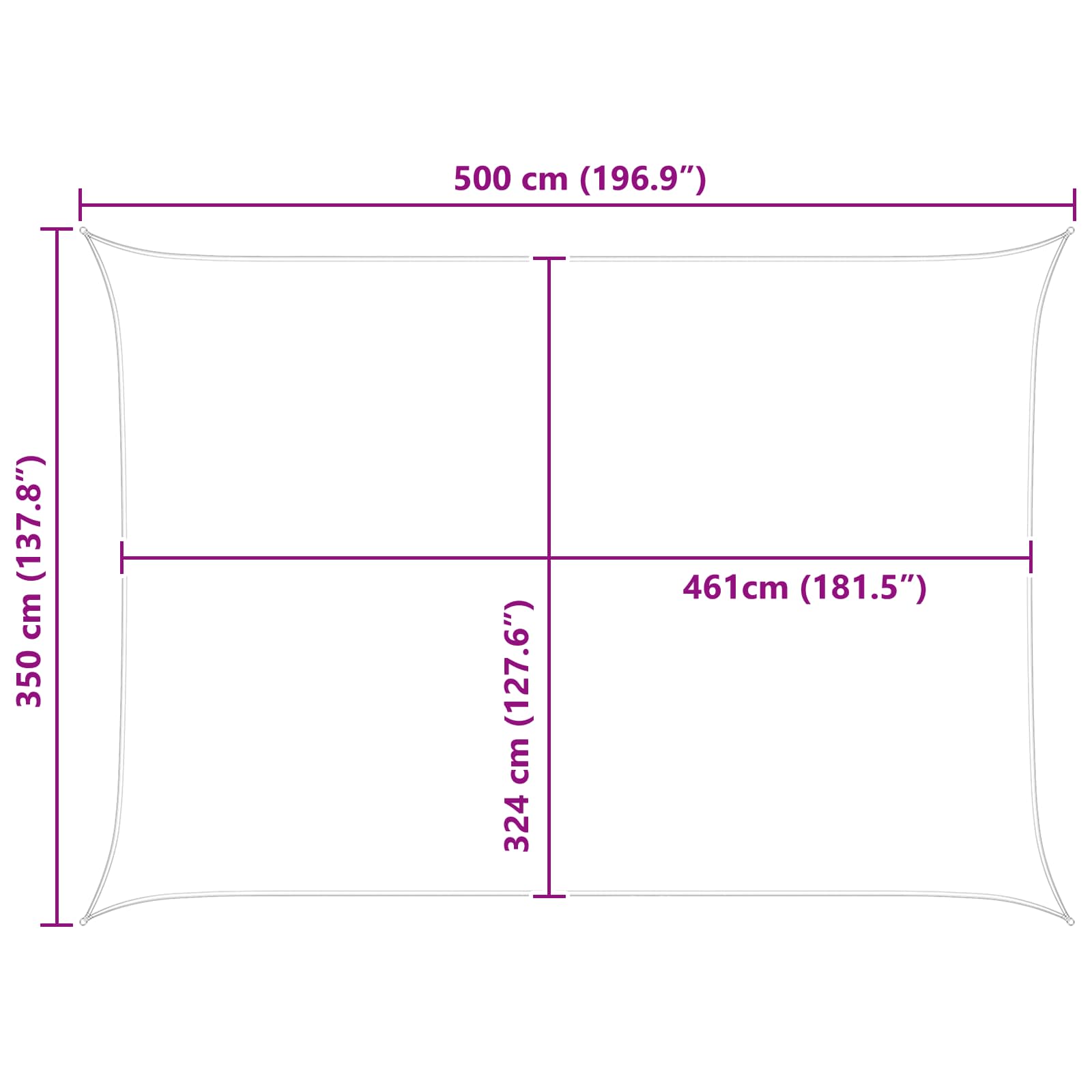 Saulės burė Mėlyna ir balta 5 × 3,5 m
