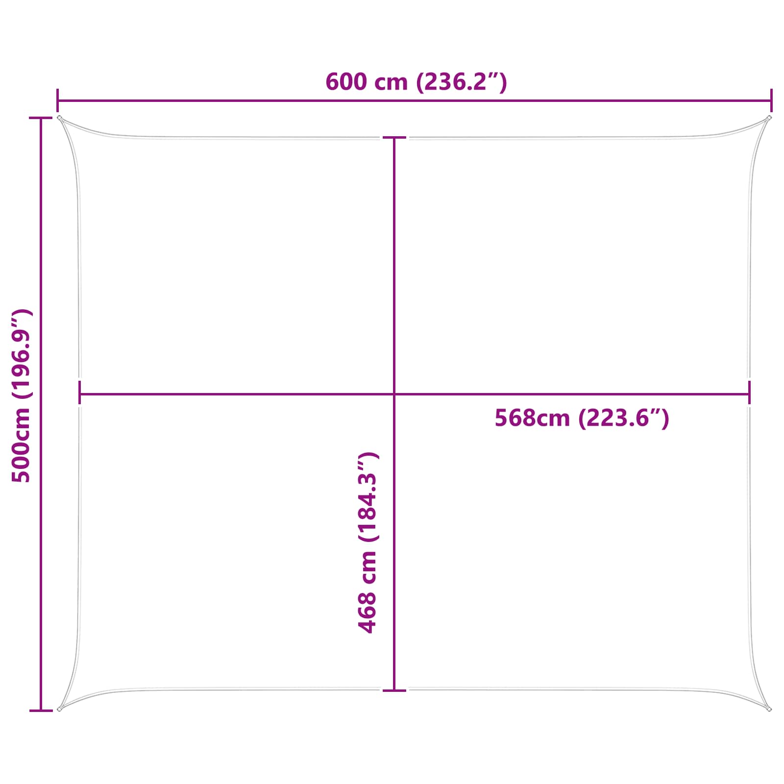 Saulės burė Mėlyna ir balta 6 x 5 m 100% poliesteris Oksfordas