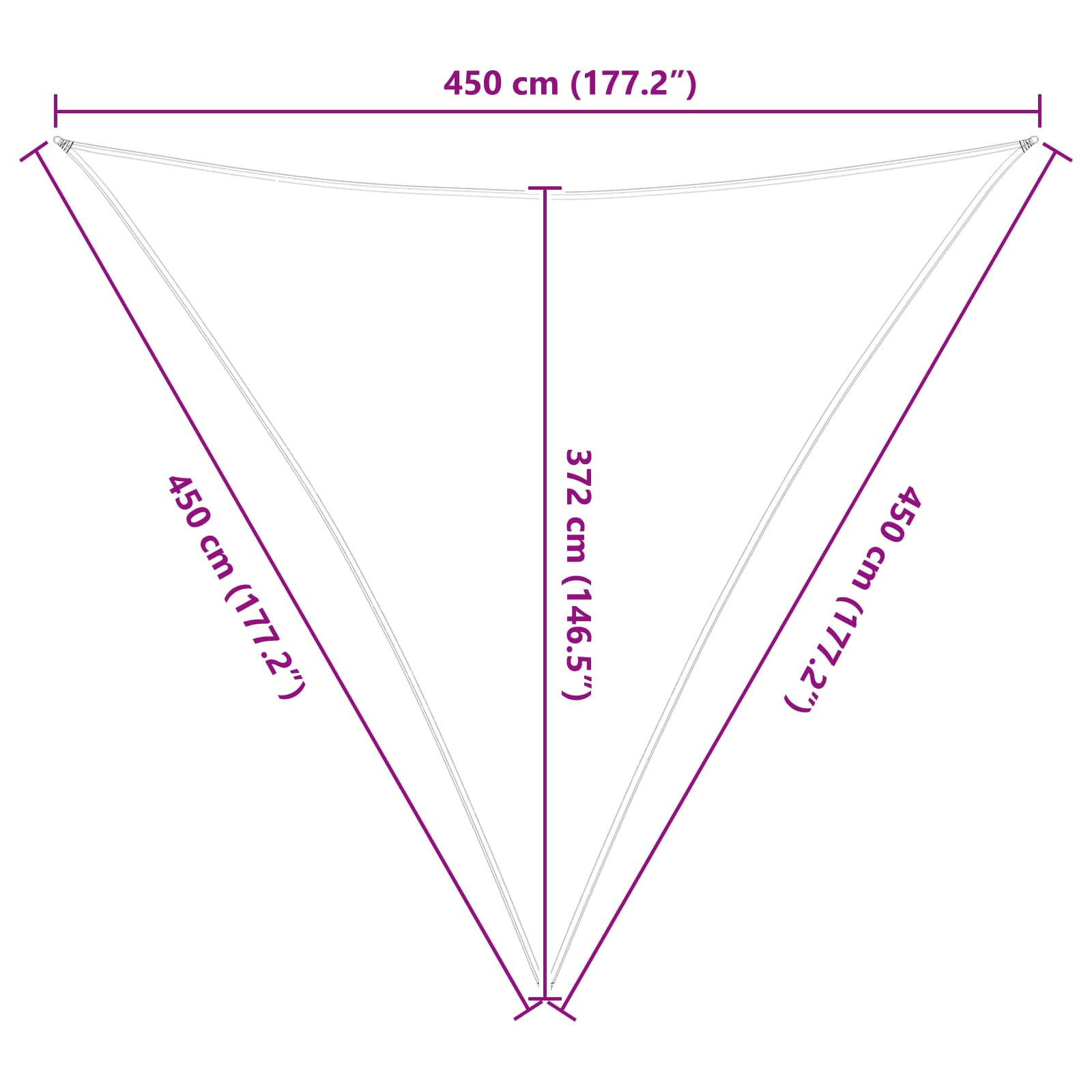 Saulės burė Oranžinė ir ruda 4,5 x 4,5 x 4,5 m