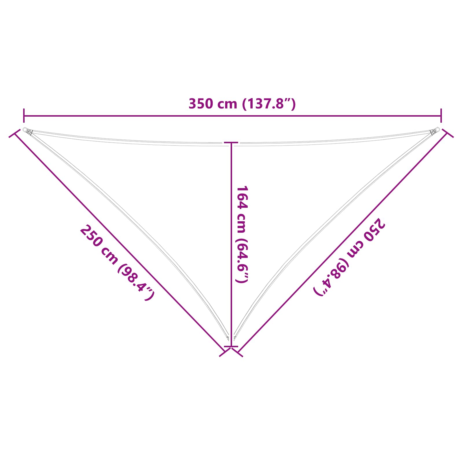 Saulės burė 2,5 x 2,5 x 3,5 m 100% poliesteris Oksfordas