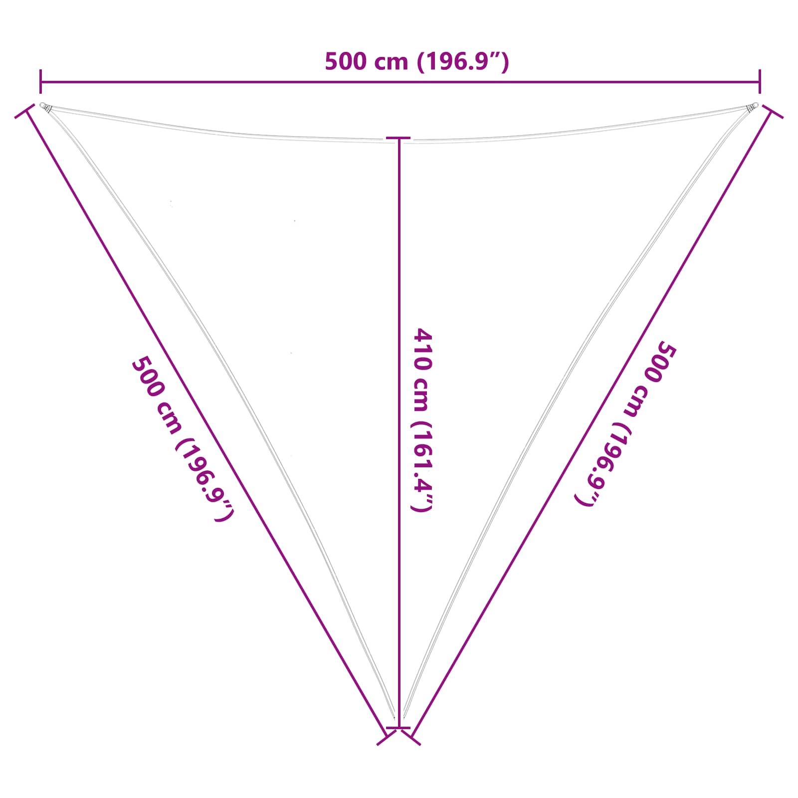 Saulės burė Mėlyna ir balta 5 x 5 x 5 m