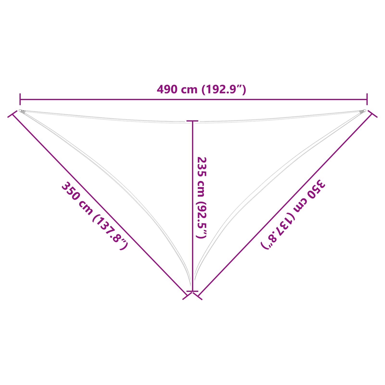 Saulės burė Šviesiai pilka ir balta. 3,5 x 3,5 x 4,9 m