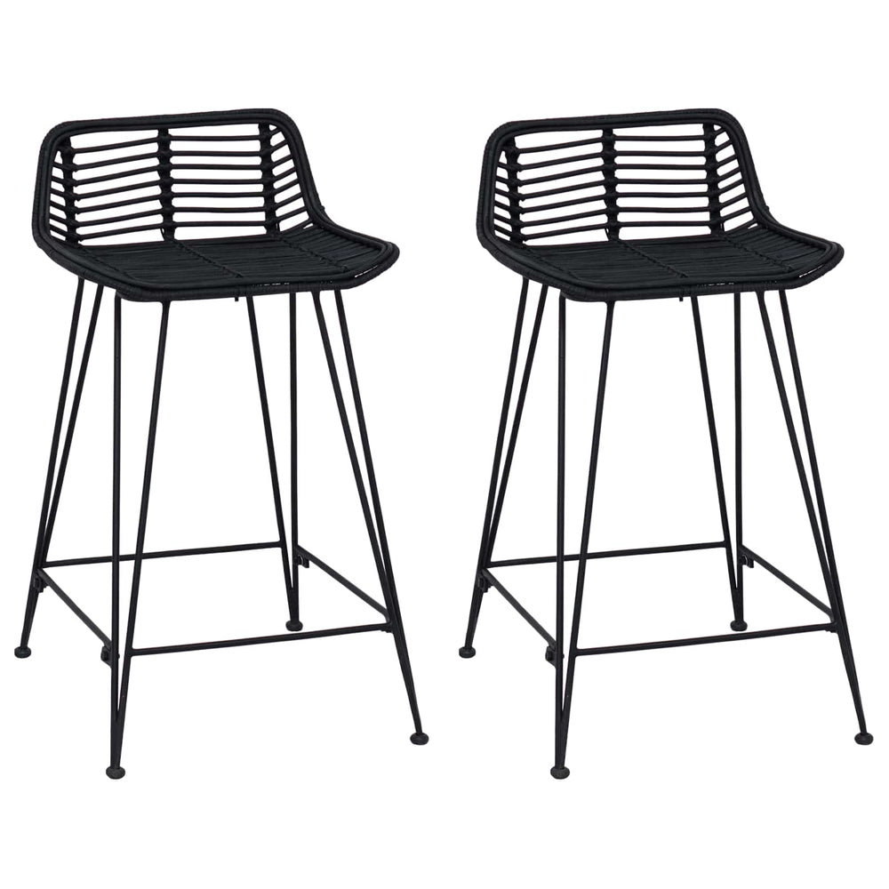 Baro taburetė 2 pcs Juoda 44 x 45 x 76 cm Ratana ir Plienas