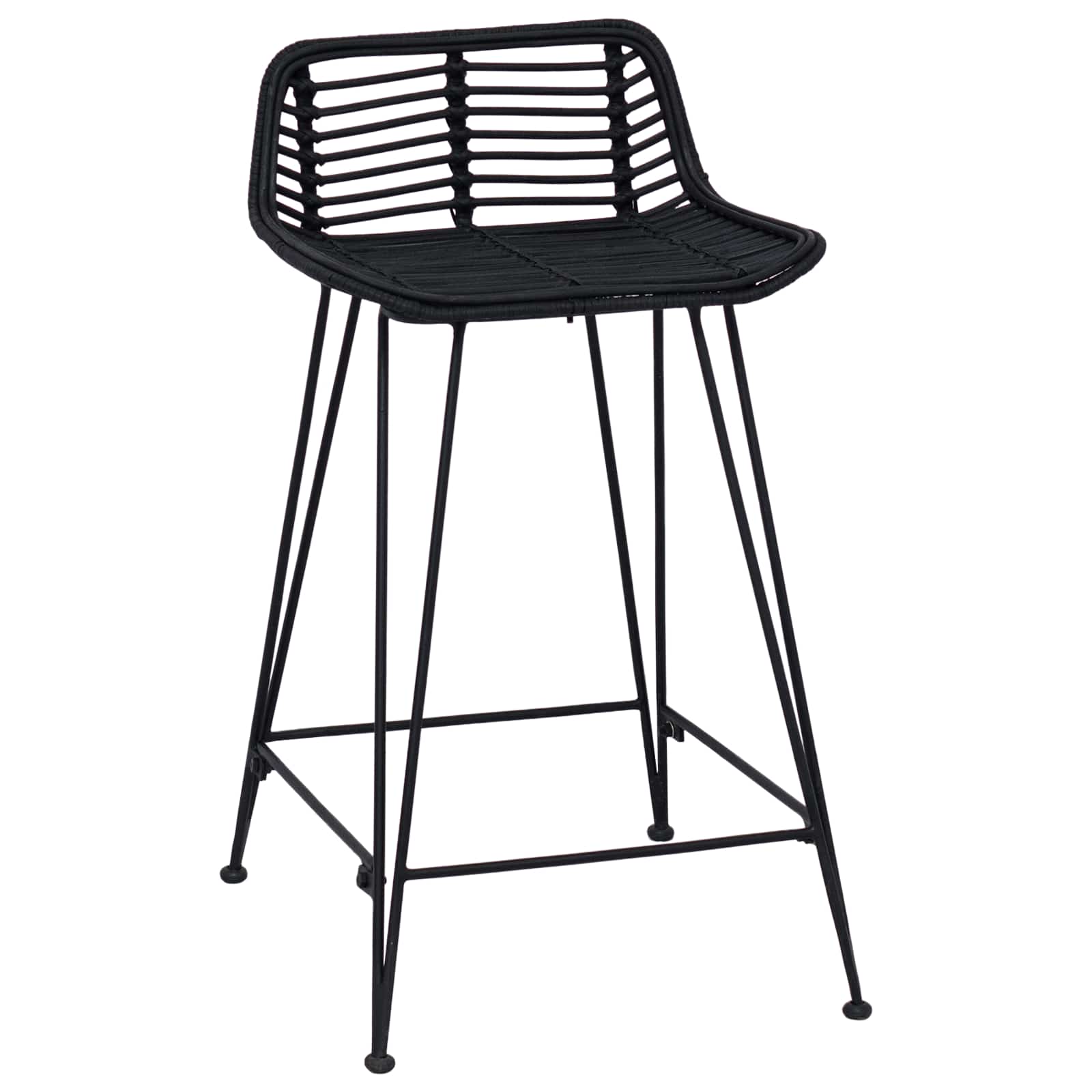 Baro taburetė 2 pcs Juoda 44 x 45 x 76 cm Ratana ir Plienas