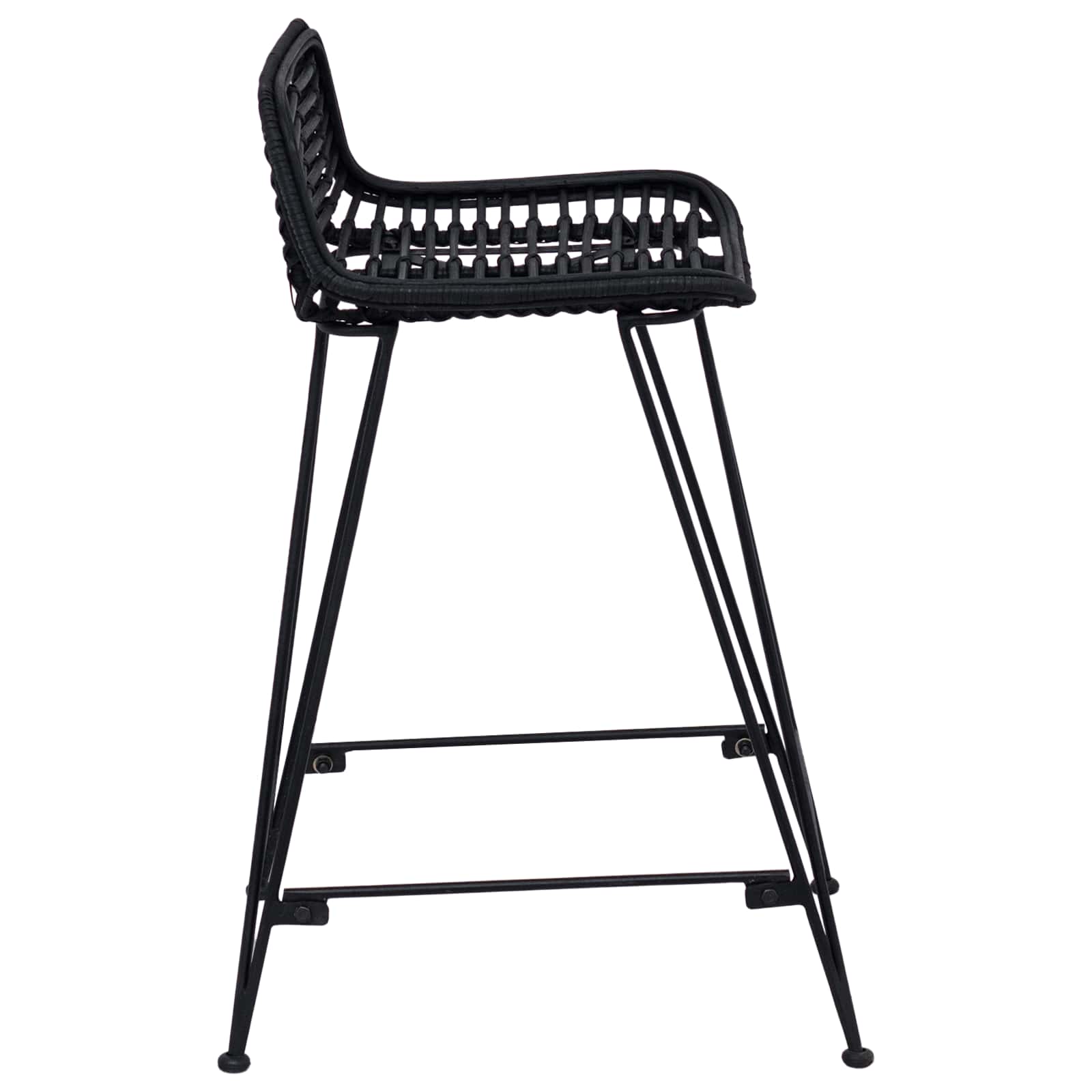 Baro taburetė 2 pcs Juoda 44 x 45 x 76 cm Ratana ir Plienas