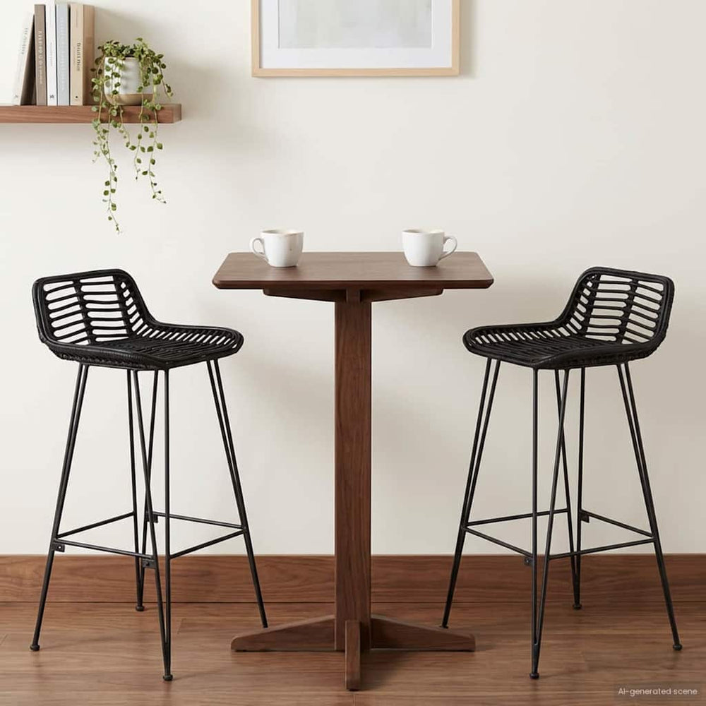 Baro taburetė 2 pcs Juodas 44 x 46 x 91 cm Ratana ir Plienas