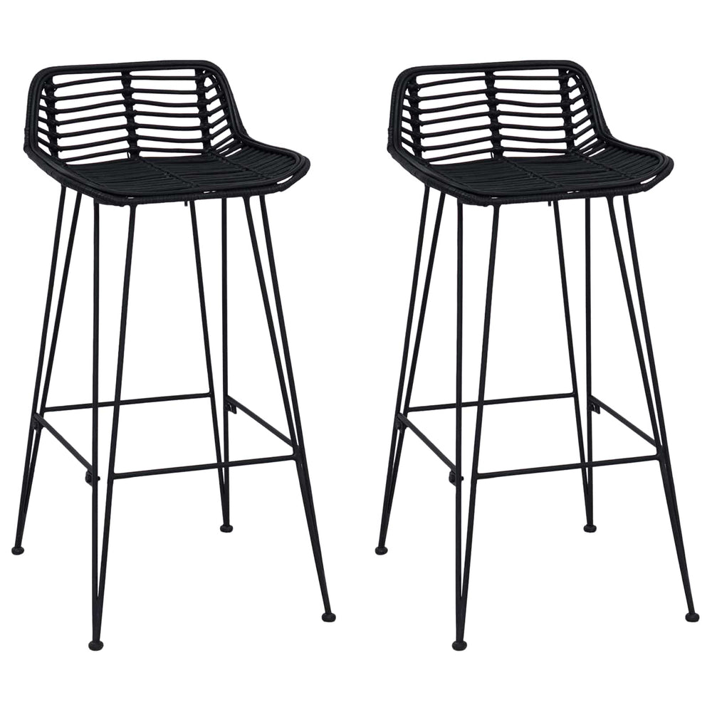 Baro taburetė 2 pcs Juodas 44 x 46 x 91 cm Ratana ir Plienas