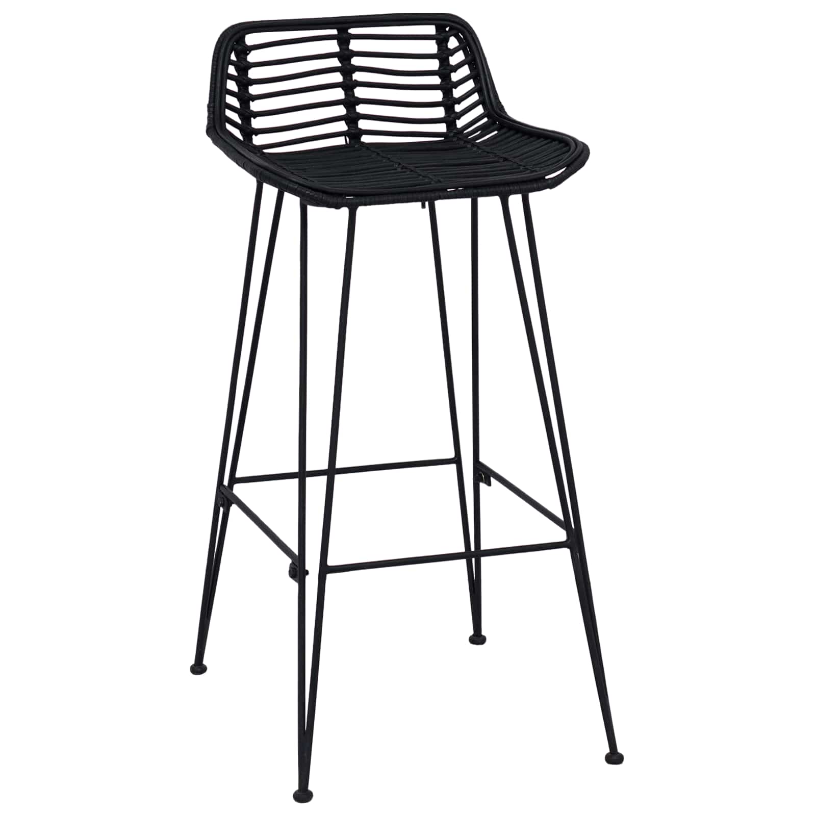 Baro taburetė 2 pcs Juodas 44 x 46 x 91 cm Ratana ir Plienas