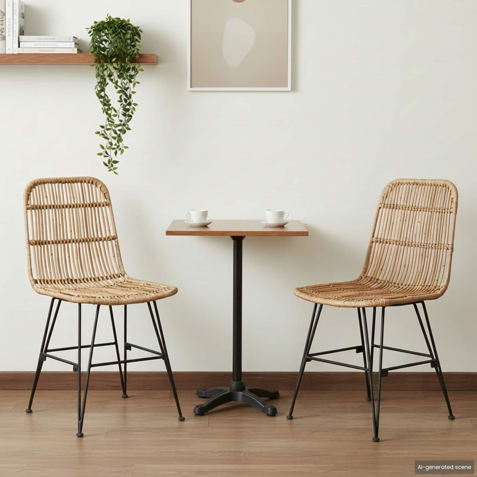 Valgomojo kėdė 2 pcs Natūrali 41 x 55 x 85 cm Ratana ir Plienas
