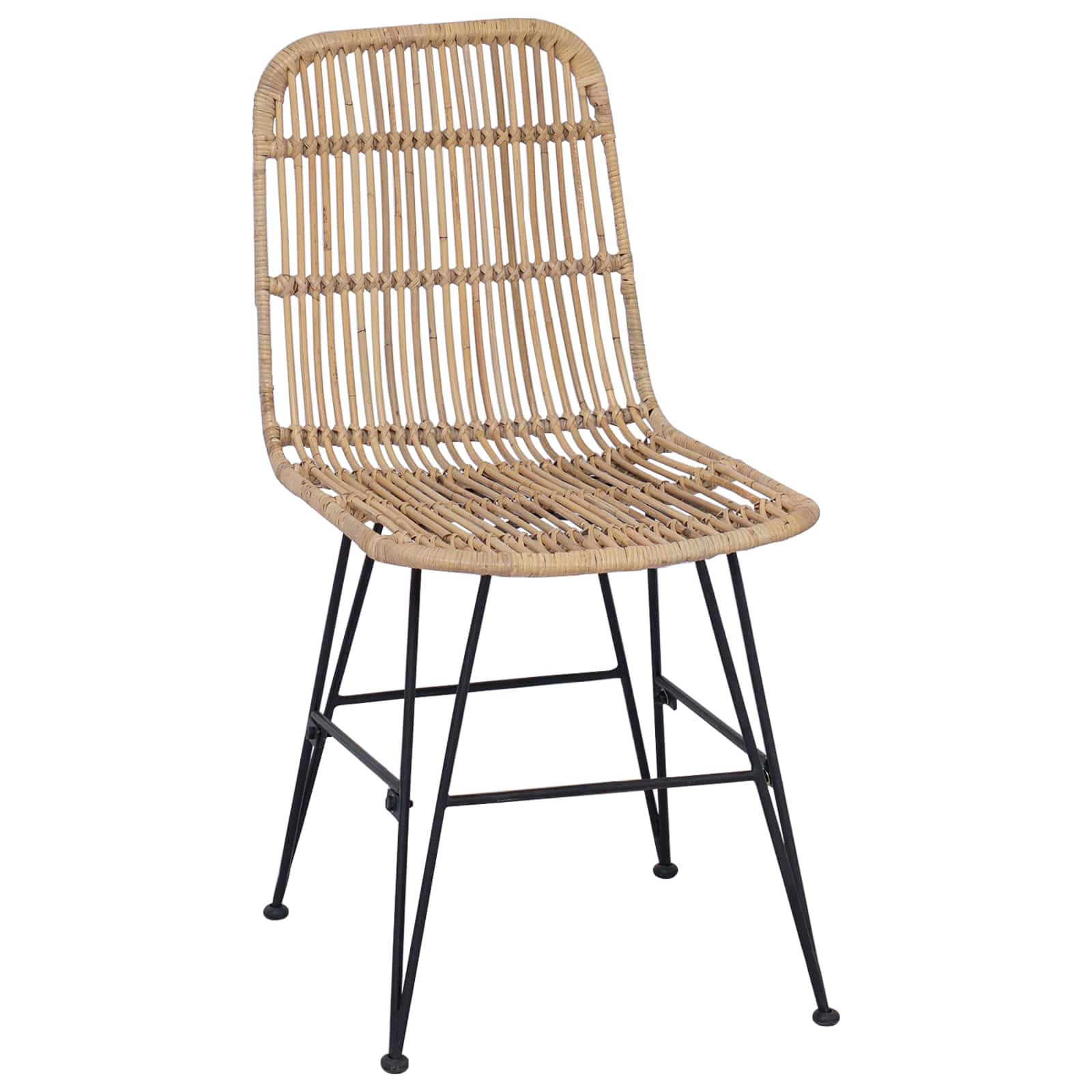 Valgomojo kėdė 2 pcs Natūrali 41 x 55 x 85 cm Ratana ir Plienas