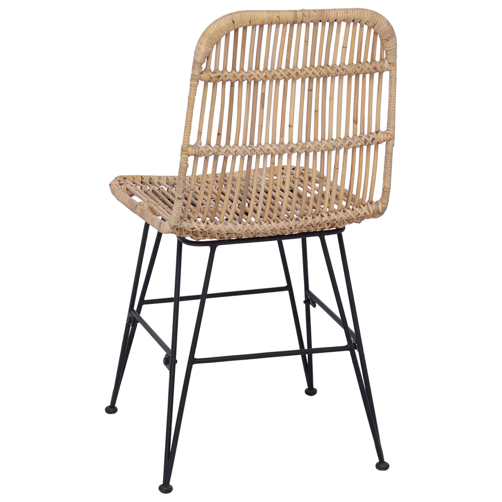 Valgomojo kėdė 2 pcs Natūrali 41 x 55 x 85 cm Ratana ir Plienas