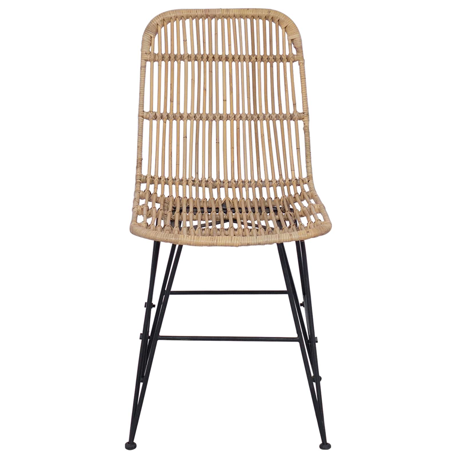 Valgomojo kėdė 2 pcs Natūrali 41 x 55 x 85 cm Ratana ir Plienas