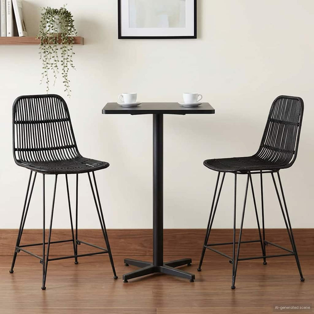 Baro taburetė 2 pcs Juoda 44 x 54 x 96 cm Ratana ir Plienas