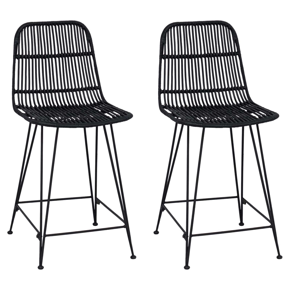 Baro taburetė 2 pcs Juoda 44 x 54 x 96 cm Ratana ir Plienas