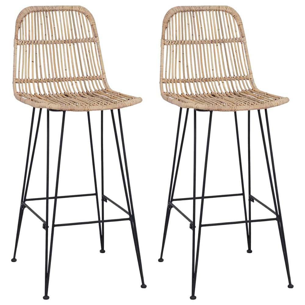 Baro taburetė 2 pcs Natūrali 44 x 55 x 109 cm Ratana ir Plienas