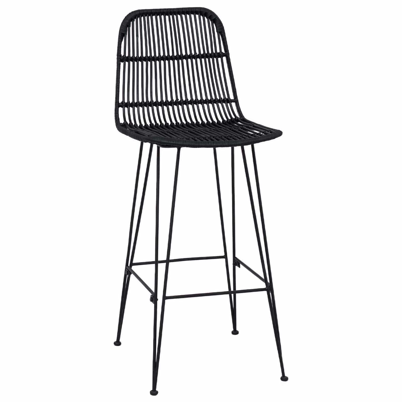 Baro taburetė 2 pcs Juoda 44 x 55 x 109 cm Ratana ir Plienas