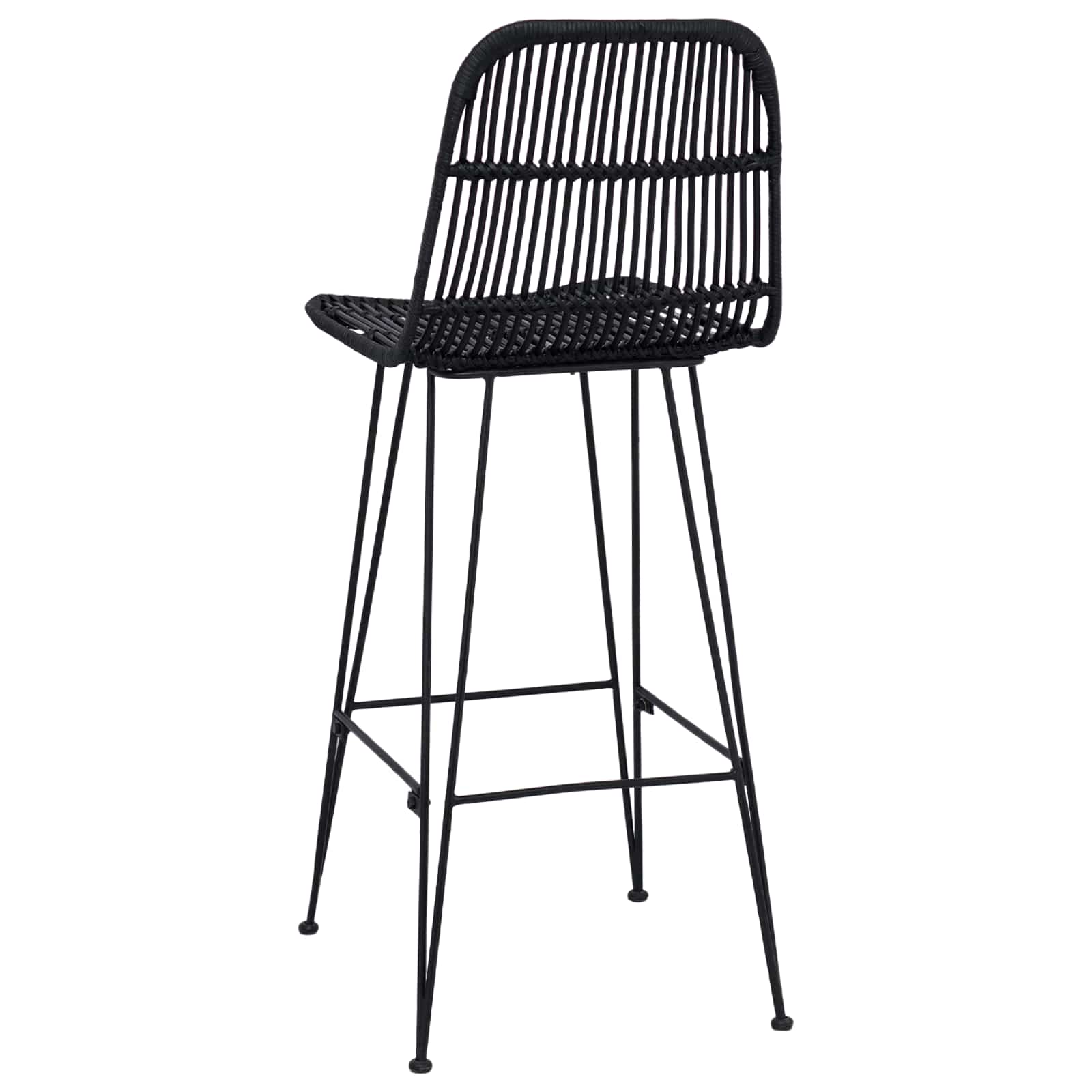Baro taburetė 2 pcs Juoda 44 x 55 x 109 cm Ratana ir Plienas
