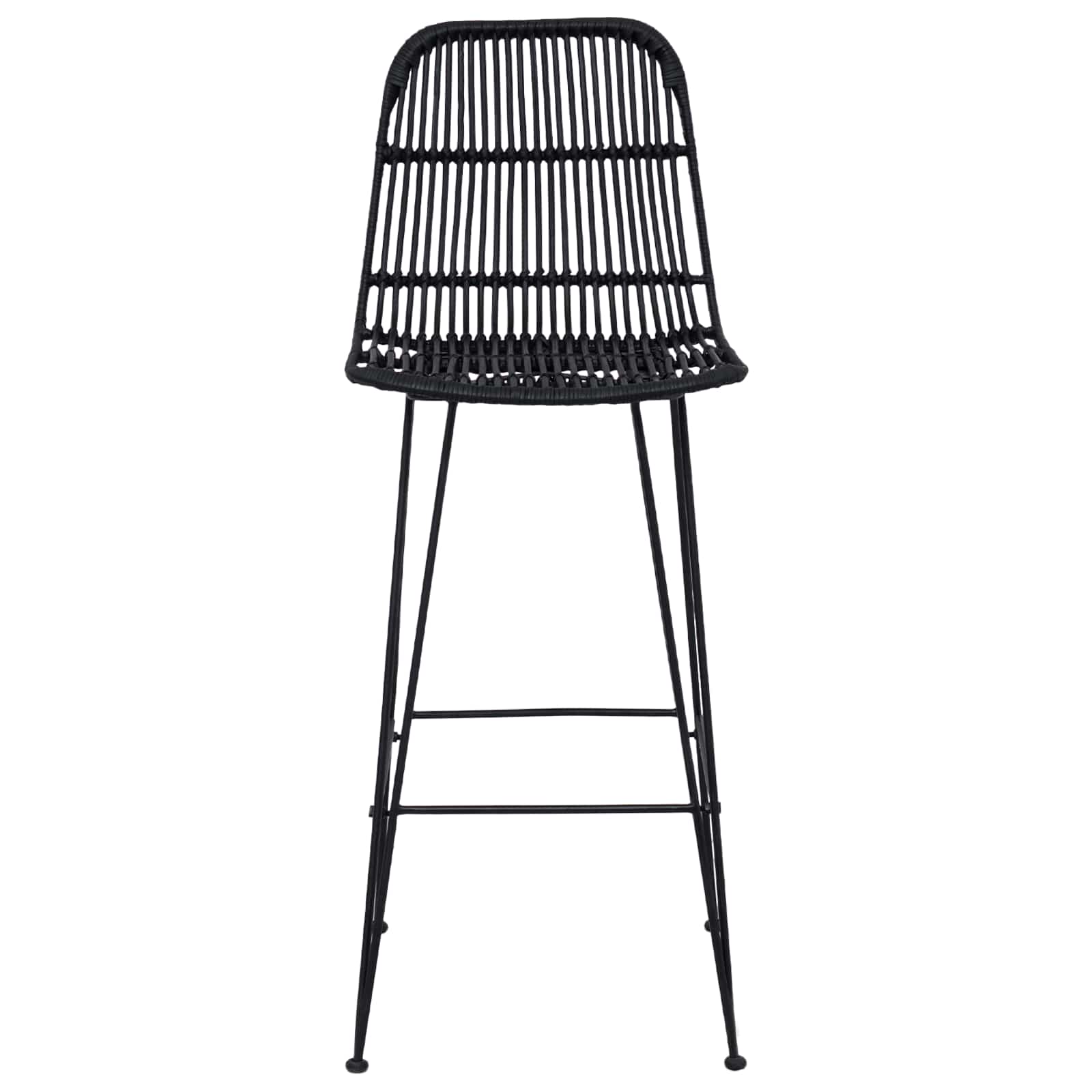 Baro taburetė 2 pcs Juoda 44 x 55 x 109 cm Ratana ir Plienas
