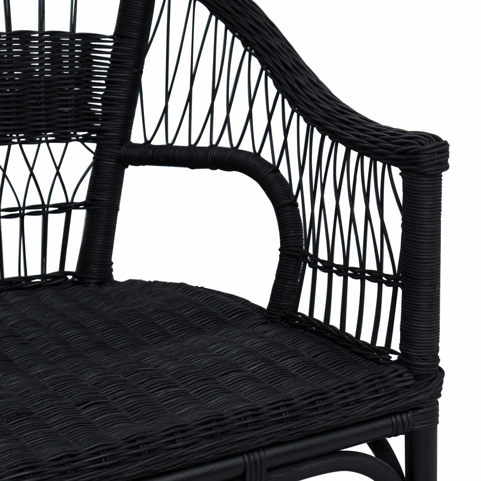 Susilankstantis krėslas Juoda 60 x 60 x 81 cm Ratanas