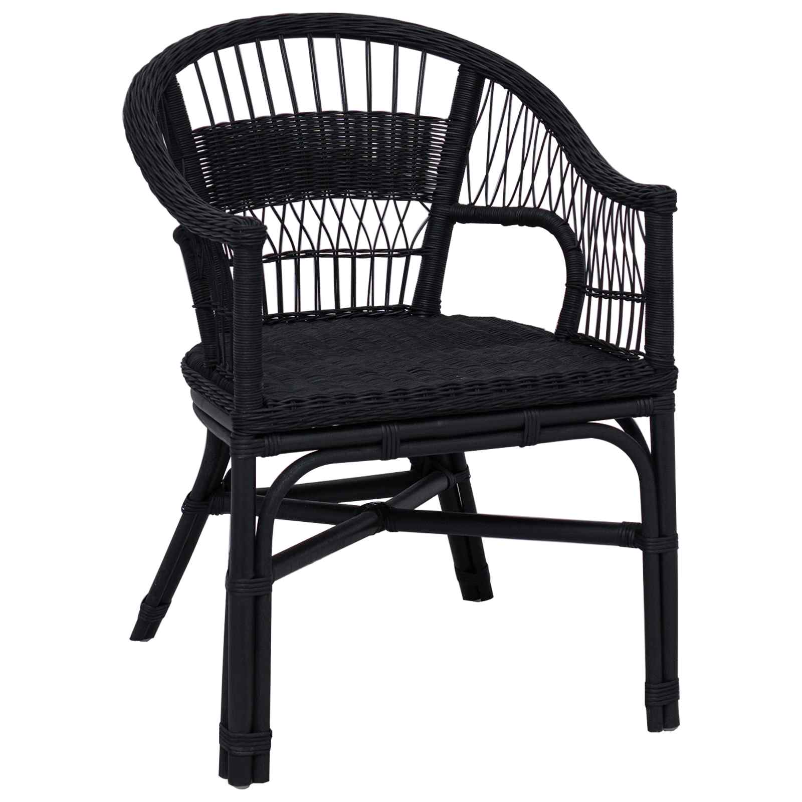 Susilankstantis krėslas Juoda 60 x 60 x 81 cm Ratanas