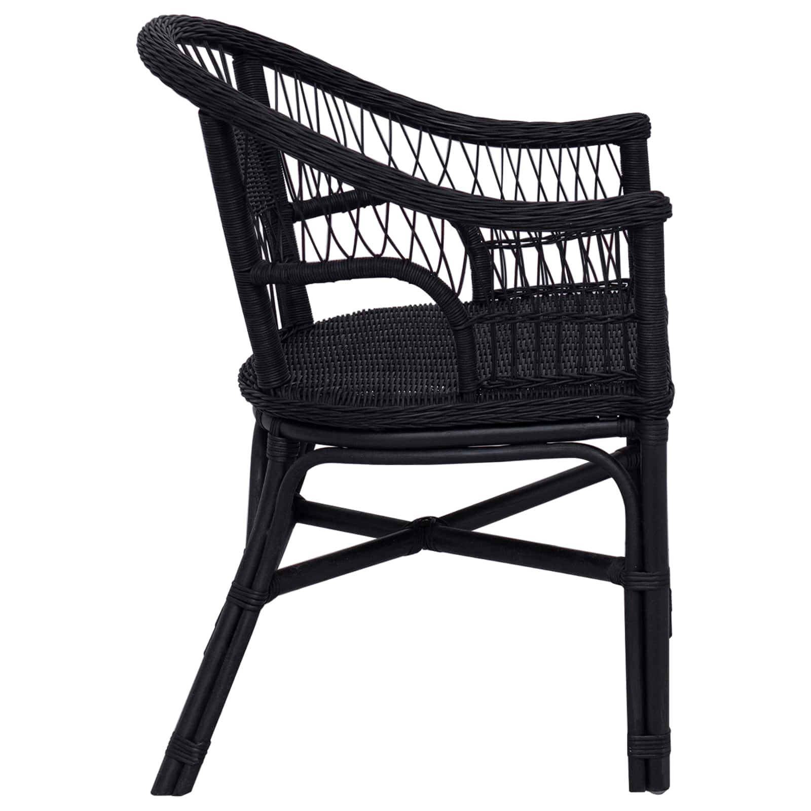 Susilankstantis krėslas Juoda 60 x 60 x 81 cm Ratanas